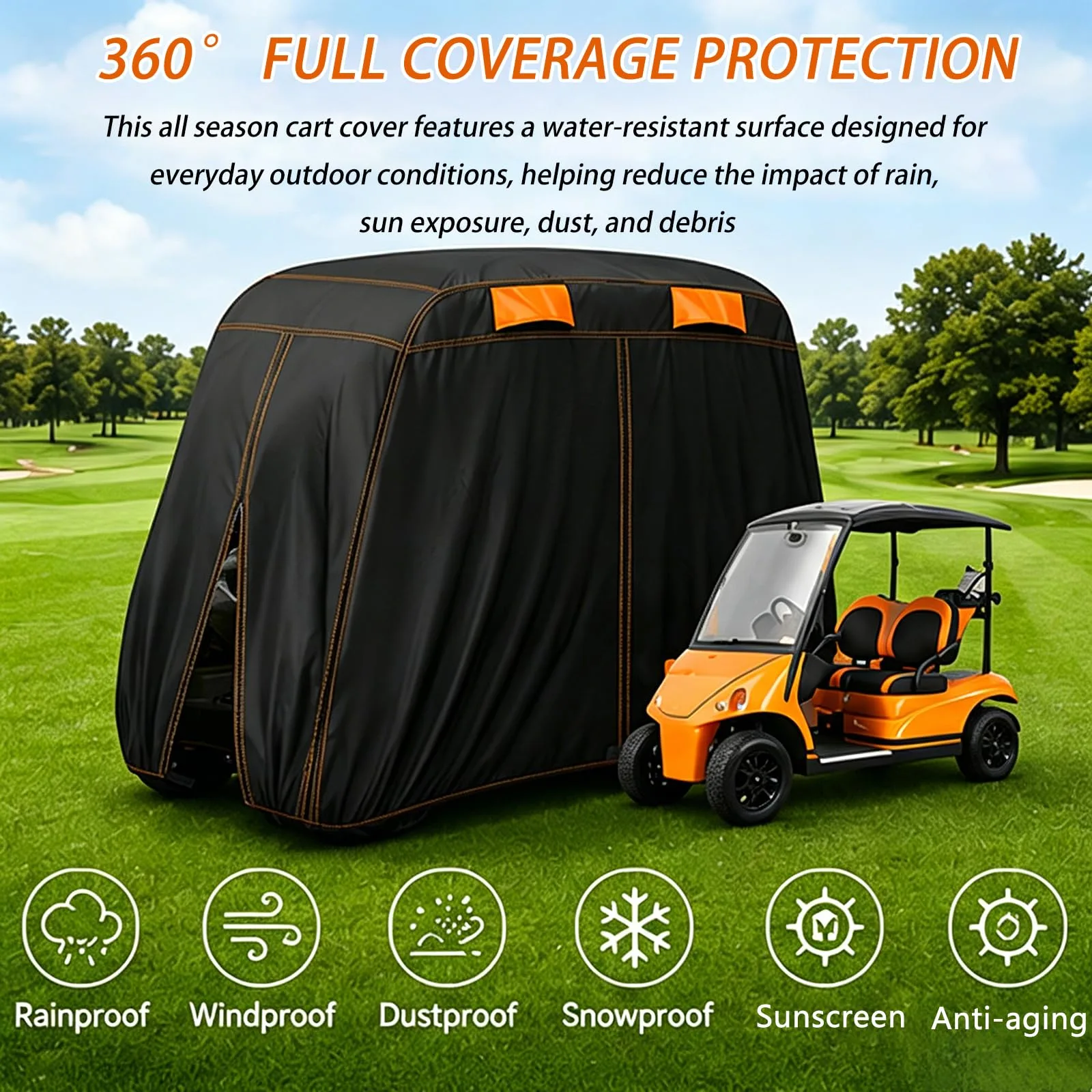YYBDLC Golf Cart Cover for Star EV Sport 2, 2015-2022 image 2