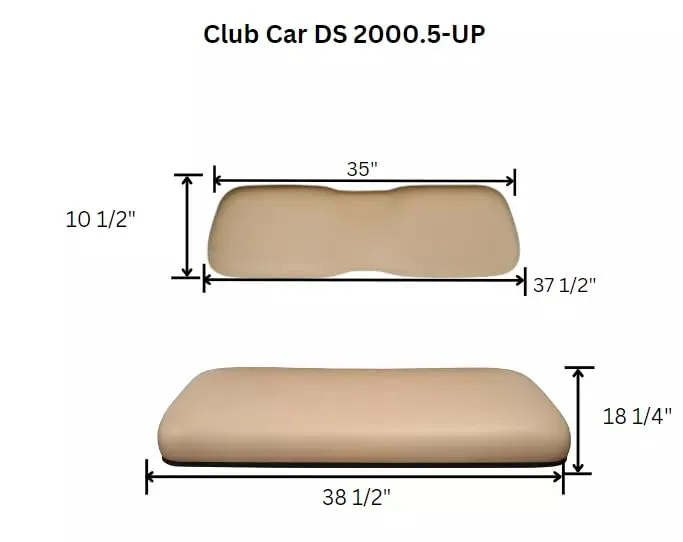 Huskey Parts Club Car DS Front Seat Cushion Set Beige image 2