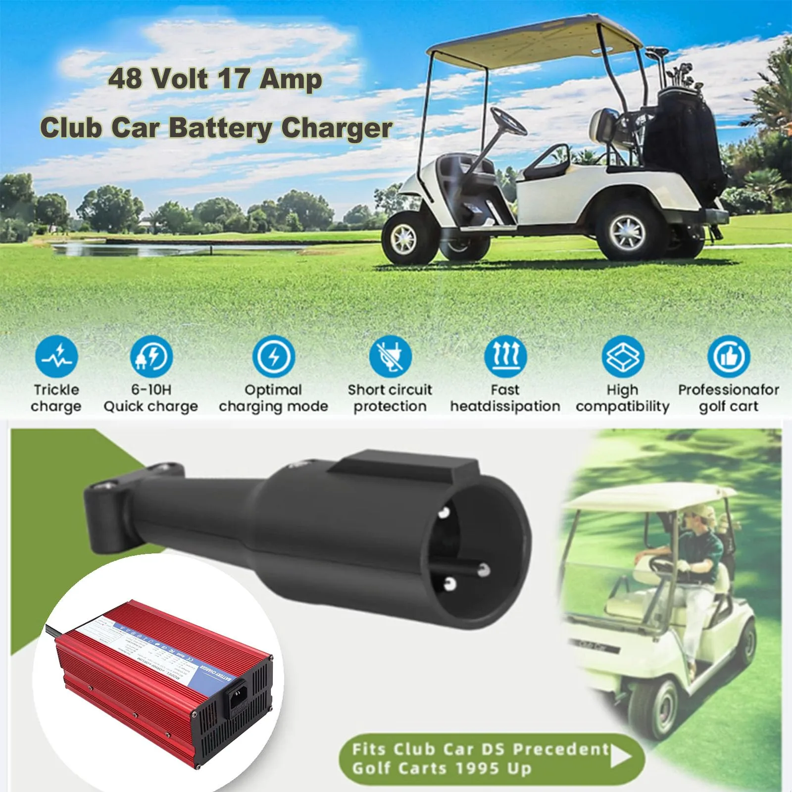 HYDTGZ 48V 17A Club Car Golf Cart Charger image 2