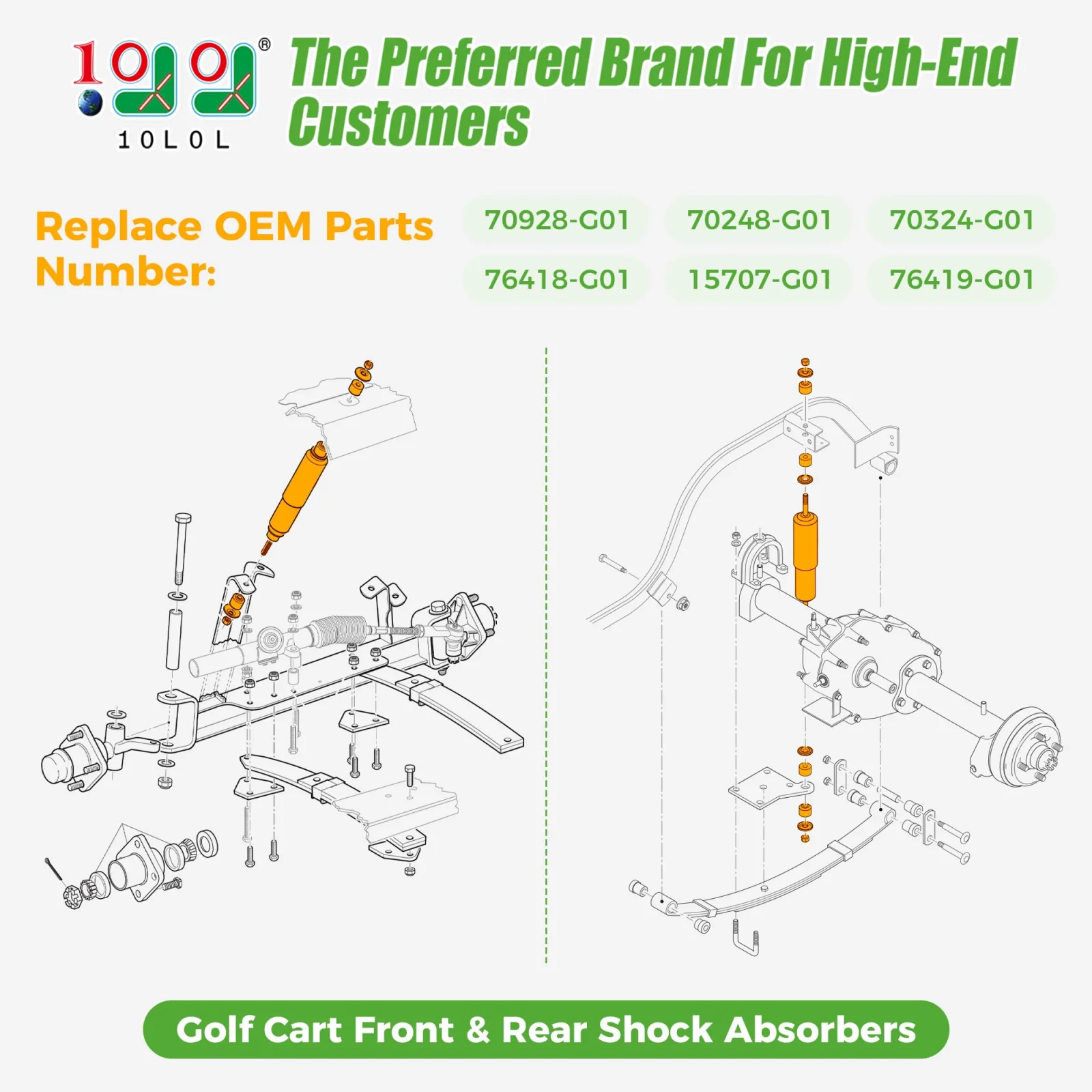 10L0L Hydraulic Shocks for E-Z-G-O TXT Medalist 1994+ image 2