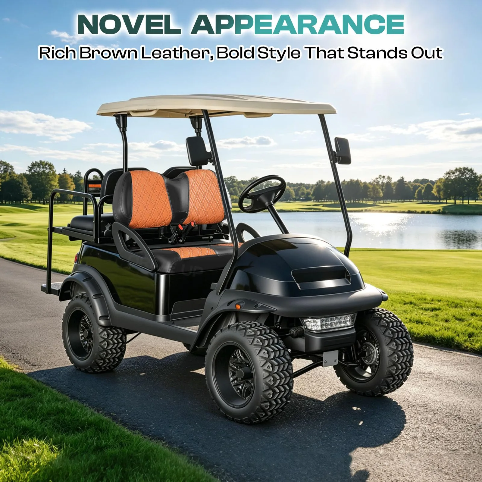 DRIVE UP DU00316 Brown Diamond Seat Covers for Club Car Precedent image 3