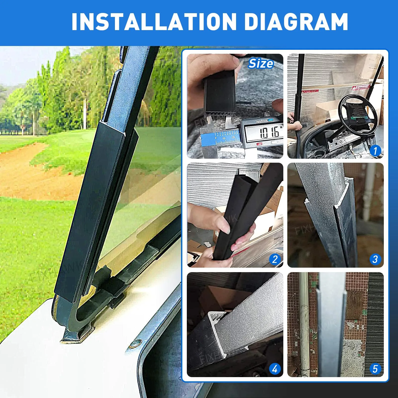 FIXHAWK Windshield Sash Clips for Club Car DS, Precedent & Tempo image 4