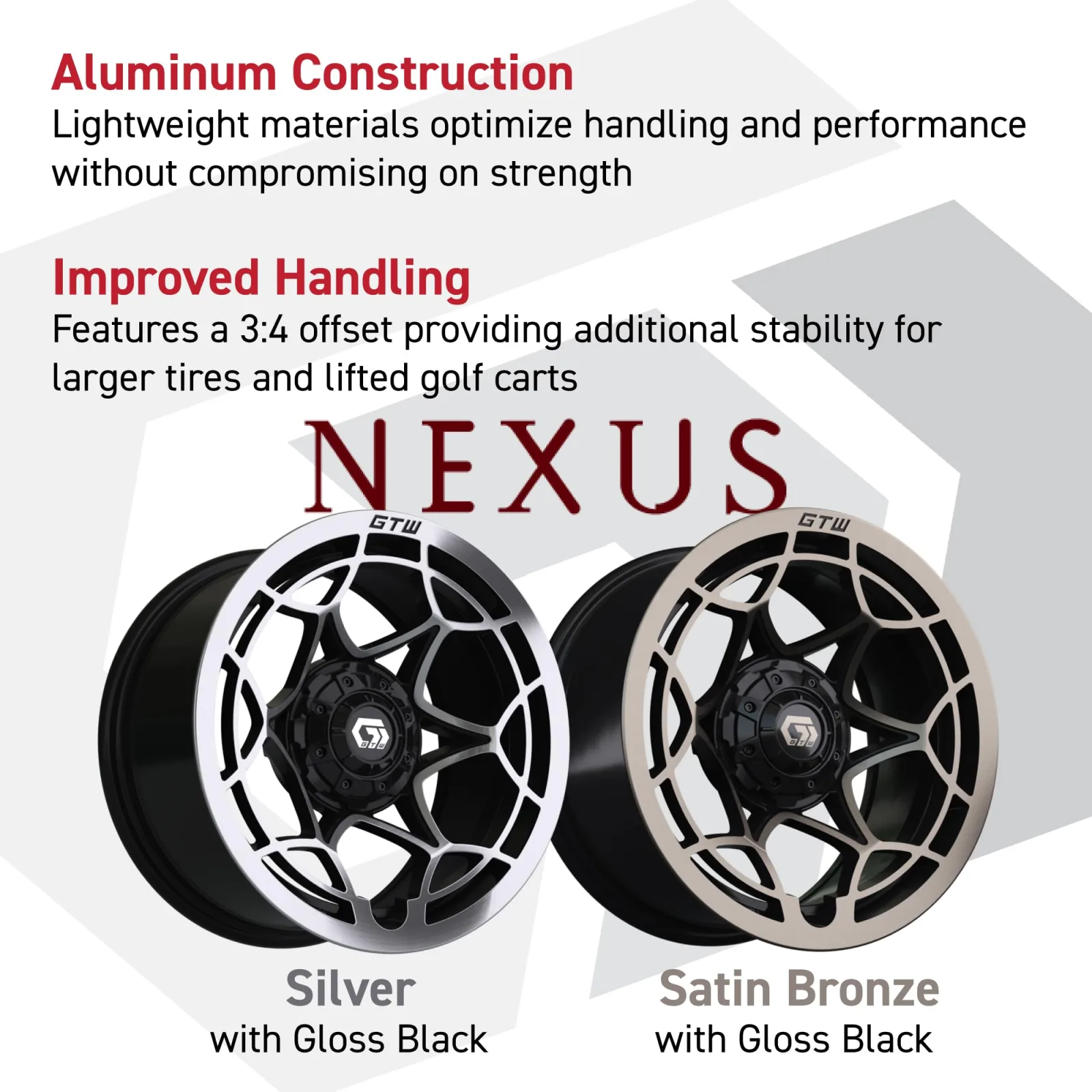 GTW 12x7 Satin Bronze/Gloss Black Aluminum Wheel Set — 19-393 image 2