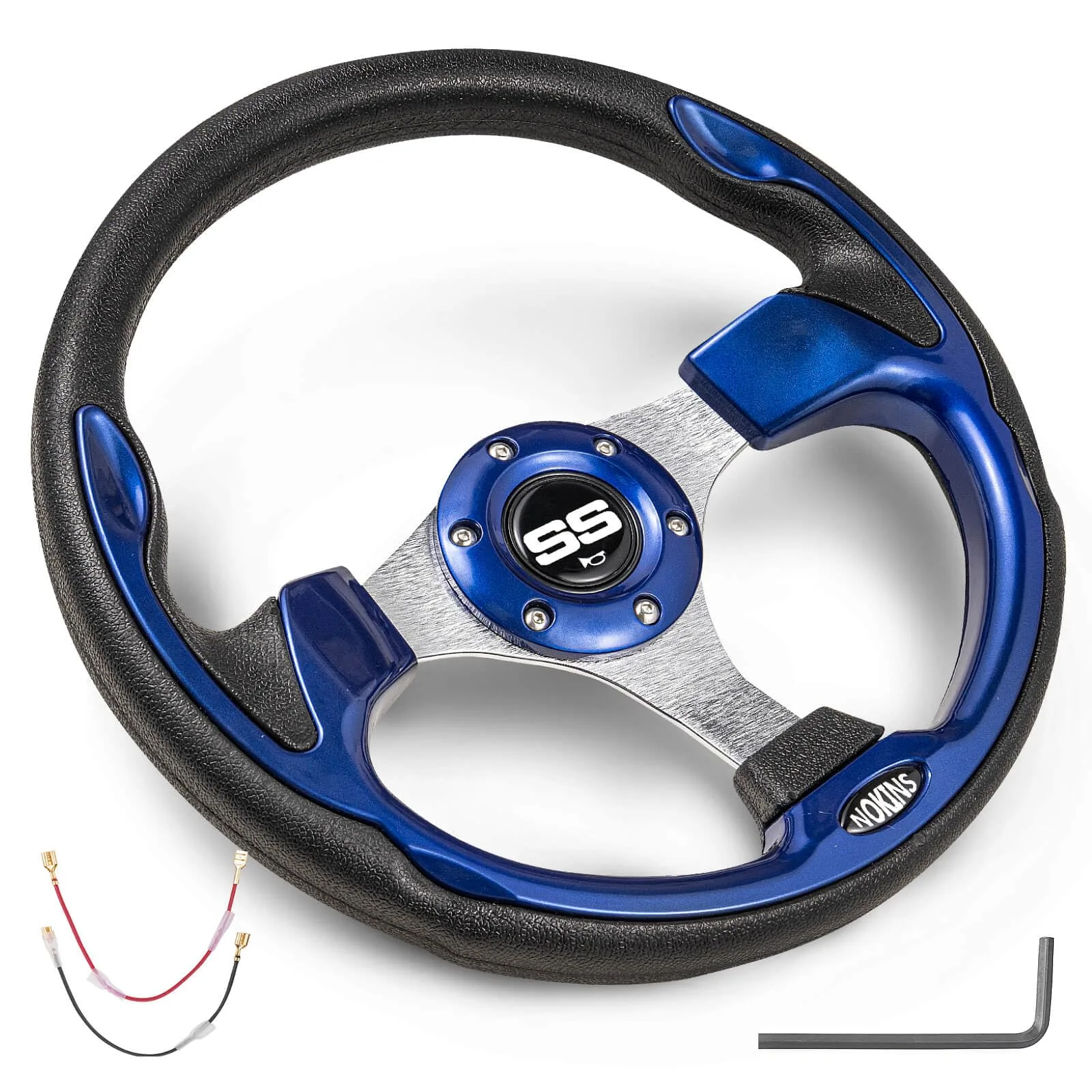 NOKINS 12.5-Inch Golf Cart Steering Wheel NKS30002-CF