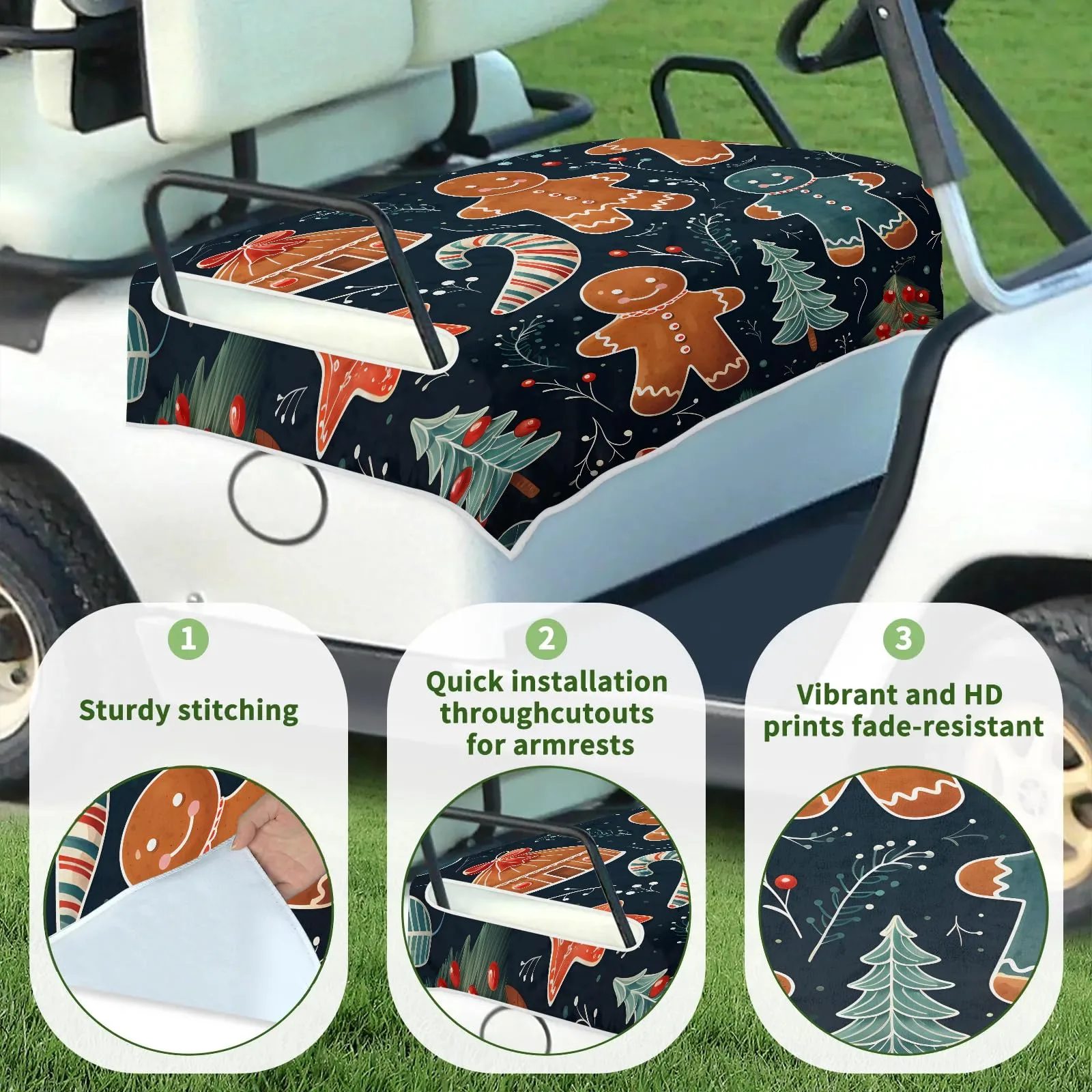 Tiveruda Golf Cart Seat Cover for Double Seats image 3