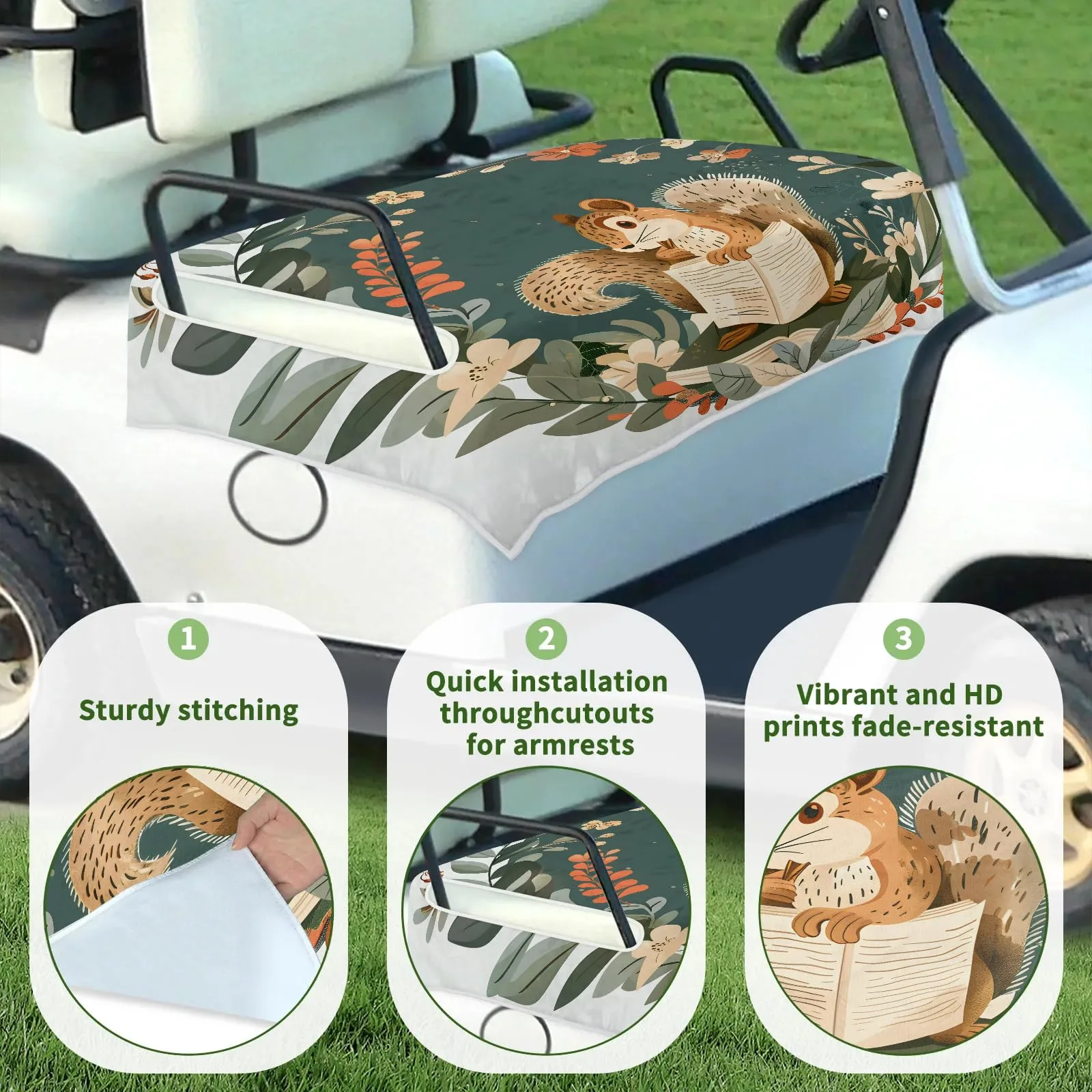 Tiveruda Golf Cart Seat Cover for Double Seats 51 x 31 in image 3