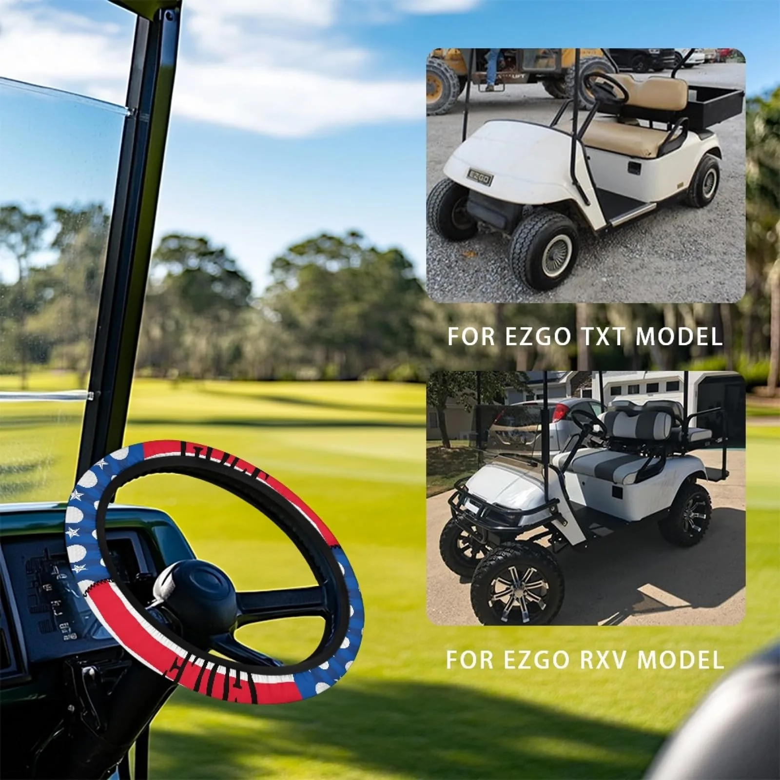 INSTANTARTS American Flag Golf Cart Steering Wheel Cover image 3