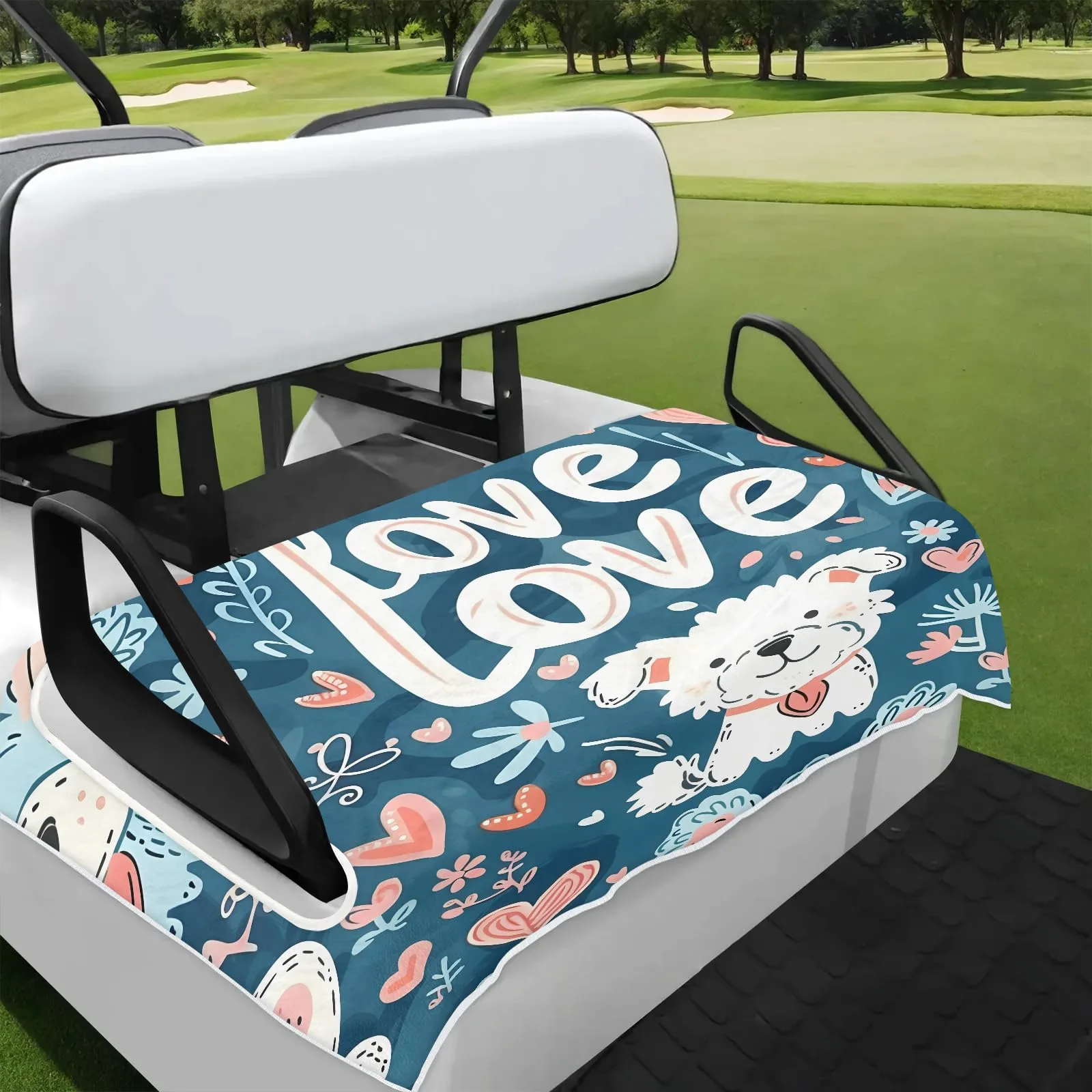 Tiveruda Golf Cart Seat Cover for Double Seats, 51 x 31 in