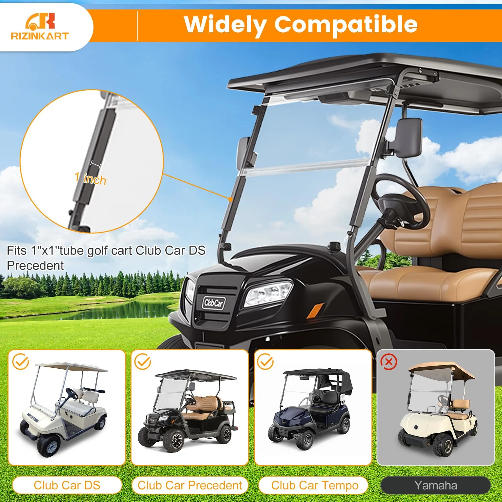 RIZINKART Windshield Sash Clips for Club Car DS, Precedent image 2