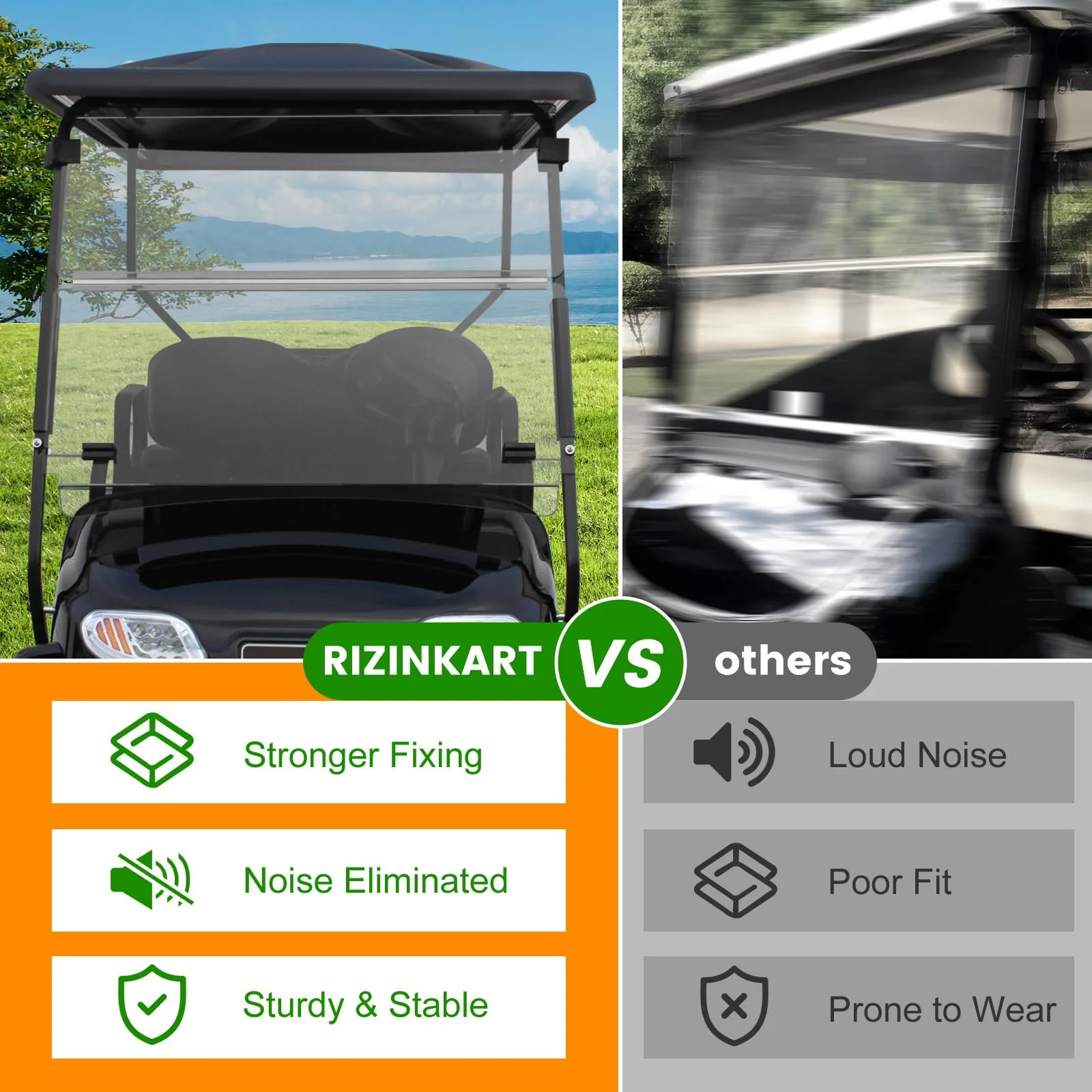 RIZINKART Windshield Sash Clips for Club Car DS, Precedent image 4
