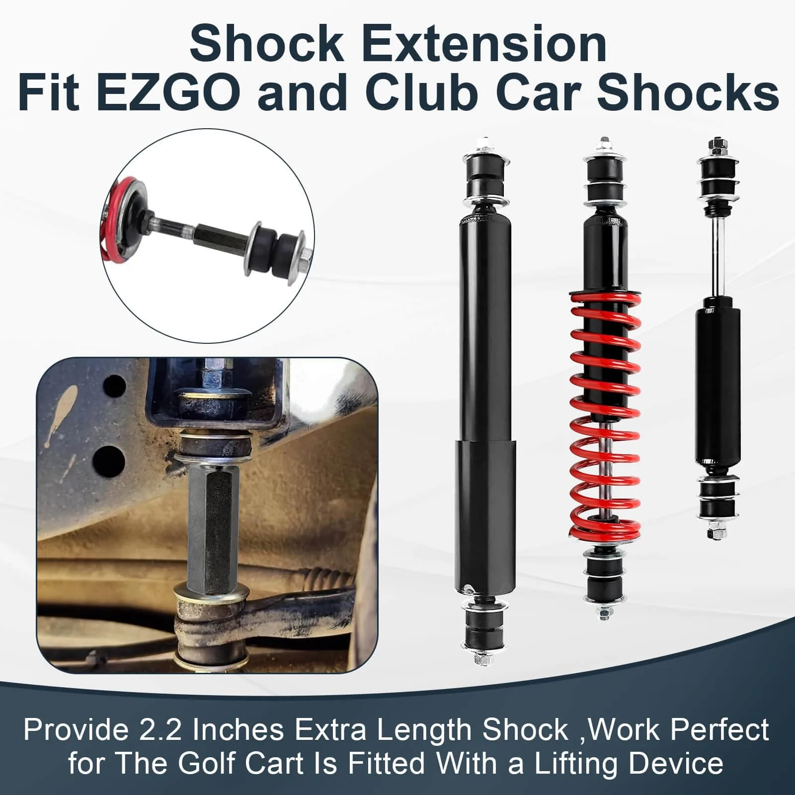LEAPGOMAX Golf Cart Shock Extension Rods M10 x 1.25 image 3