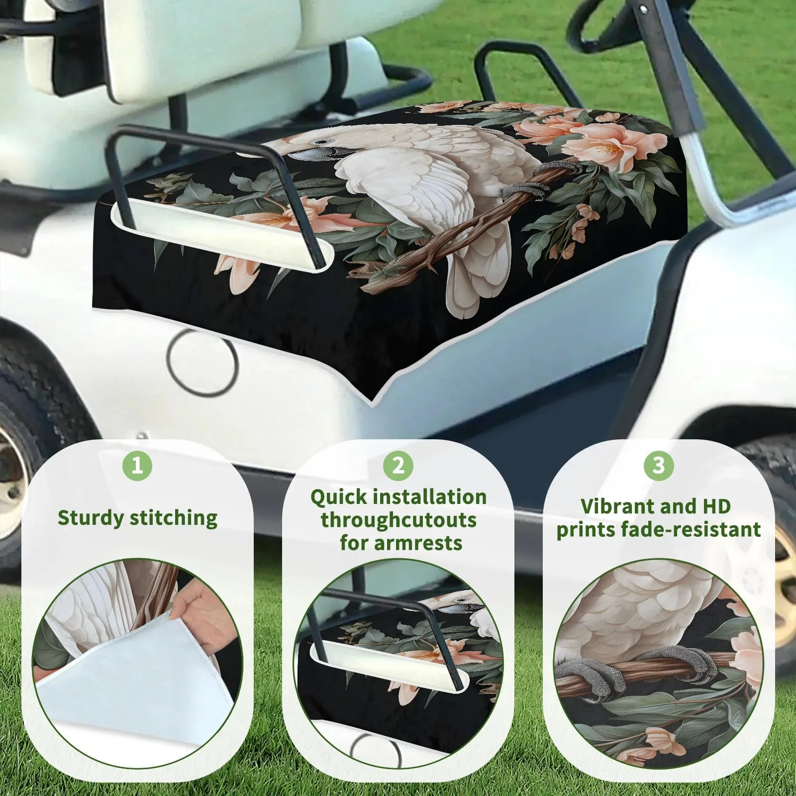 Tiveruda Golf Cart Seat Cover for Double Seats 51 x 31 in image 3