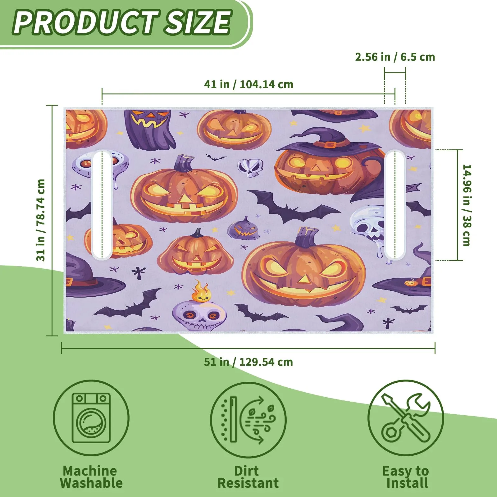 Tiveruda Halloween Purple Pumpkin Golf Cart Seat Cover image 2