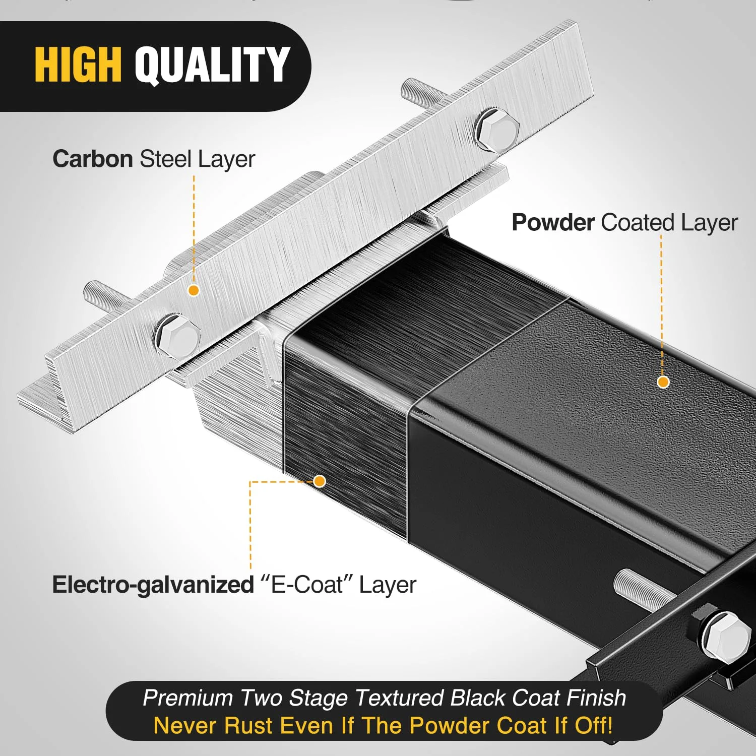 Nilight 2" Receiver Trailer Hitch for Golf Carts — MPN 92225B image 3