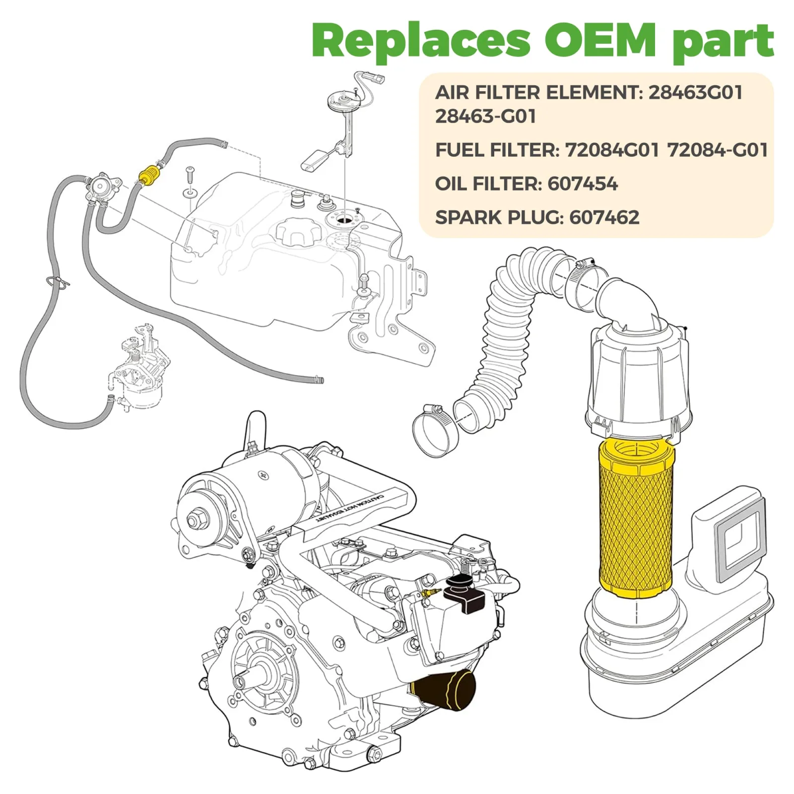 10L0L Tune-Up Kit for E-Z-GO RXV and TXT Gas Carts image 3