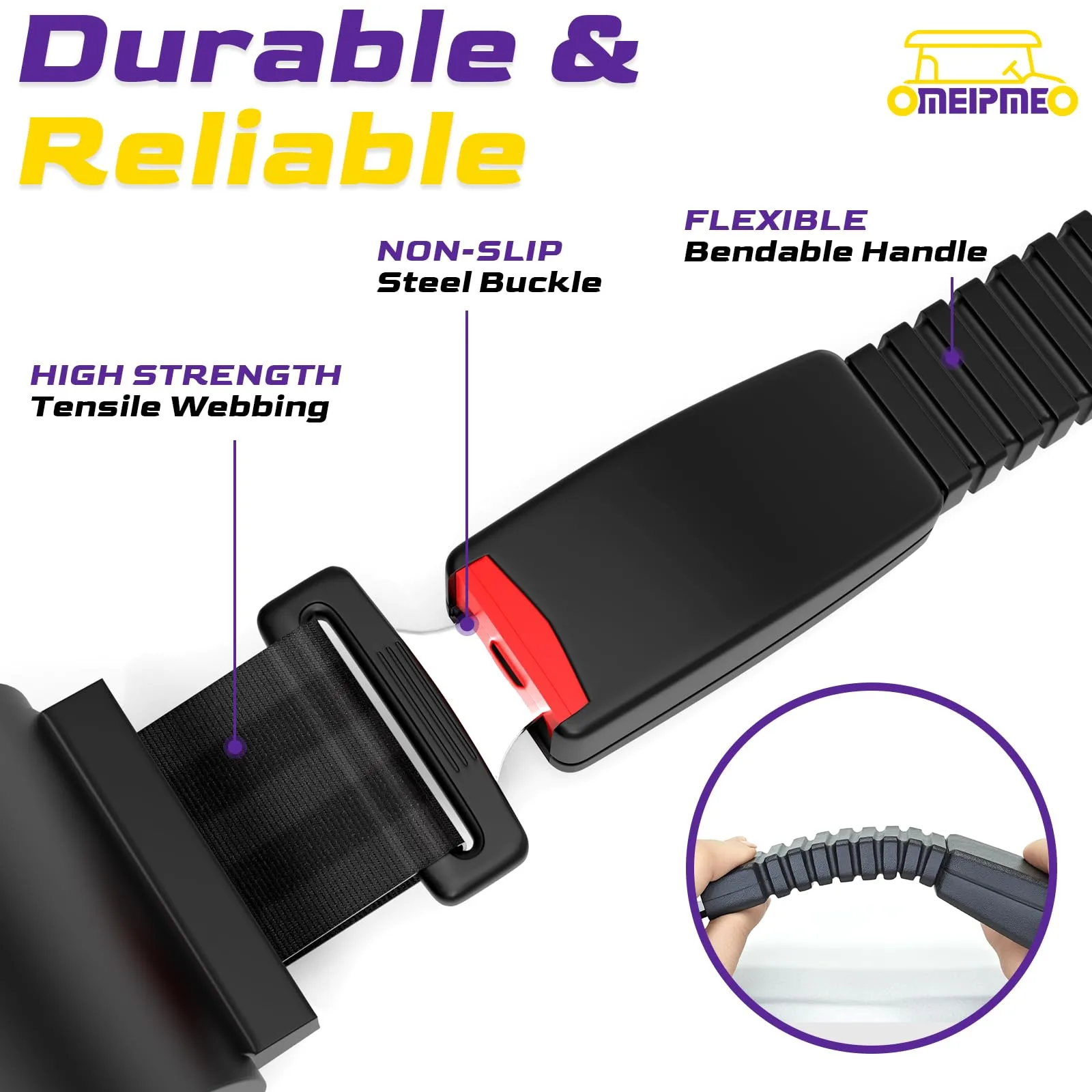 OMEIPMEO 42-Inch Retractable Golf Cart Seat Belt Kit image 3