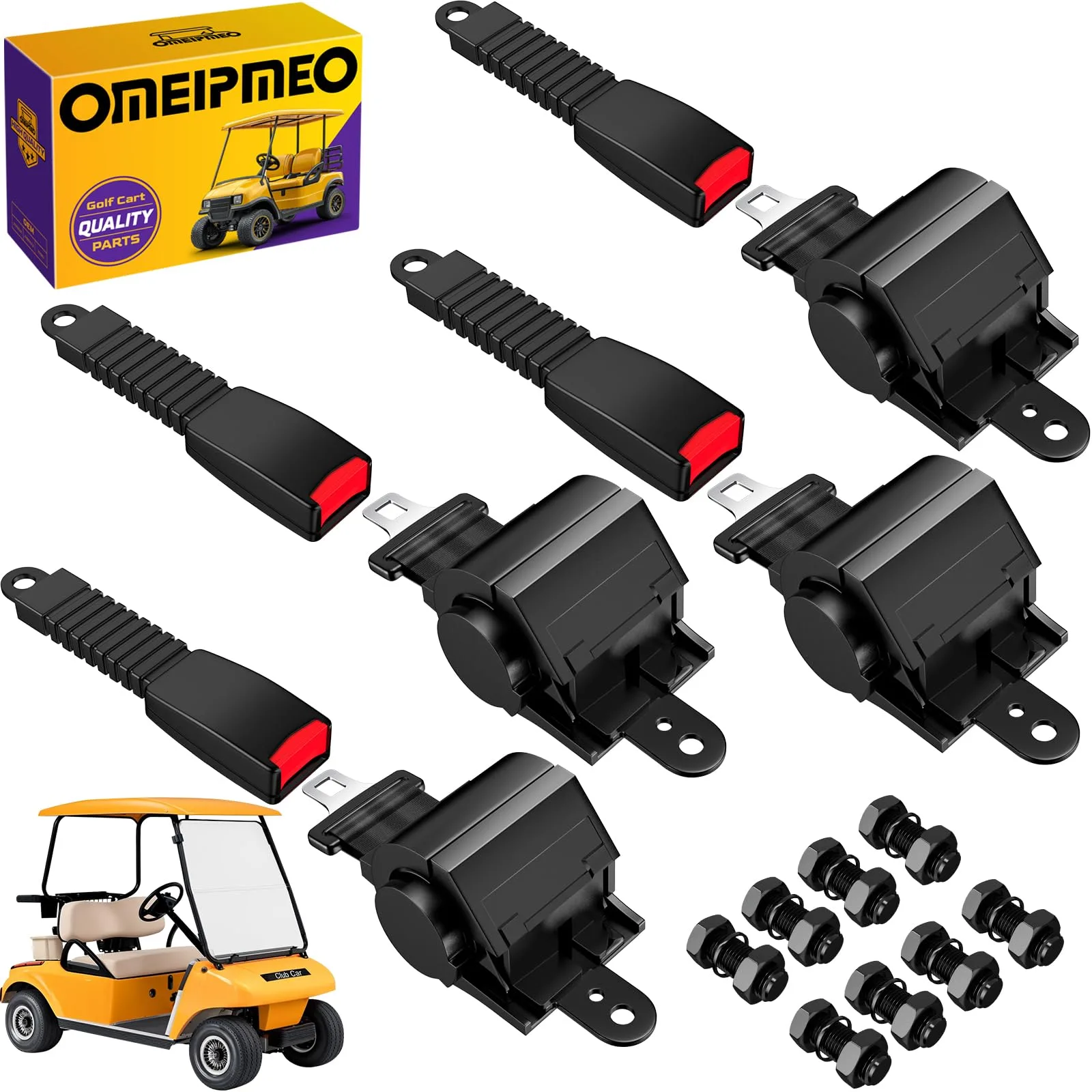 OMEIPMEO 42-Inch Retractable Golf Cart Seat Belt Kit