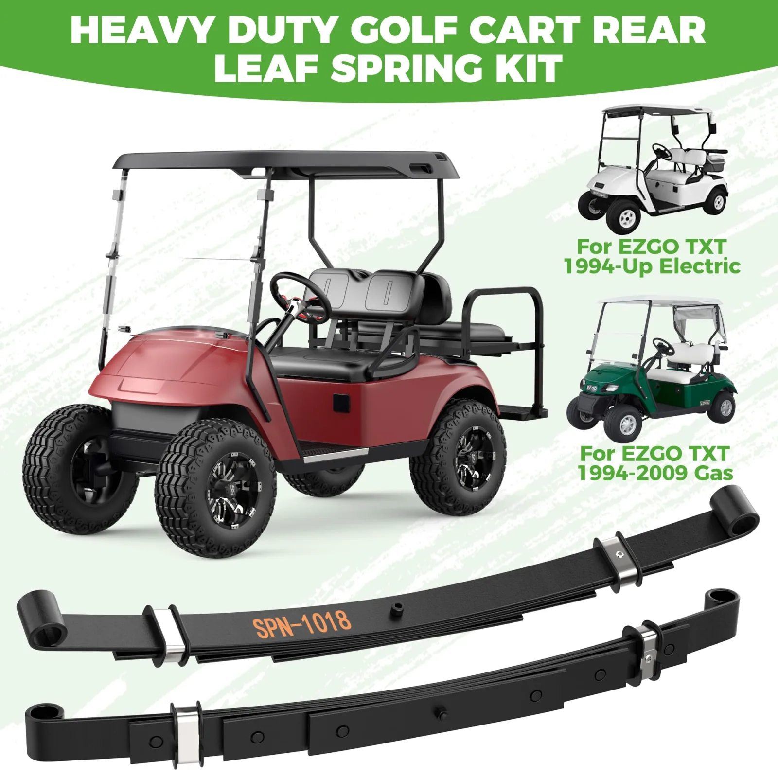 10L0L Rear 4-Leaf Spring Kit for E-Z-GO TXT — 74207-G02 72618-G01 image 3