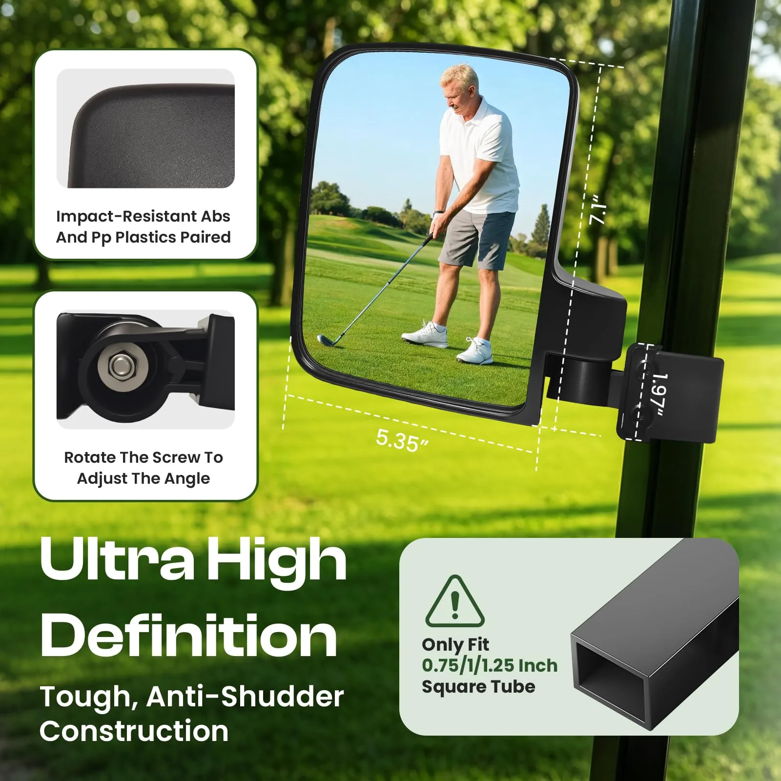 Faranzee GS-Y002 Folding Golf Cart Side Mirror Kit image 2