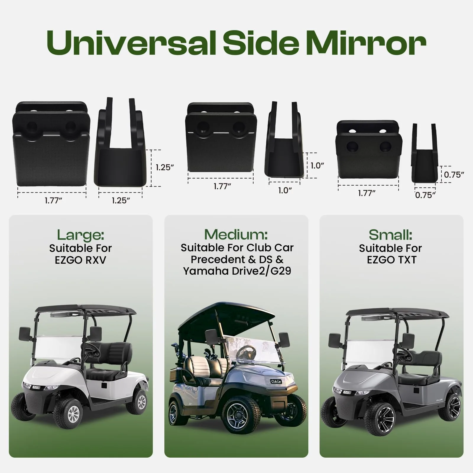 Faranzee GS-Y002 Folding Golf Cart Side Mirror Kit image 4