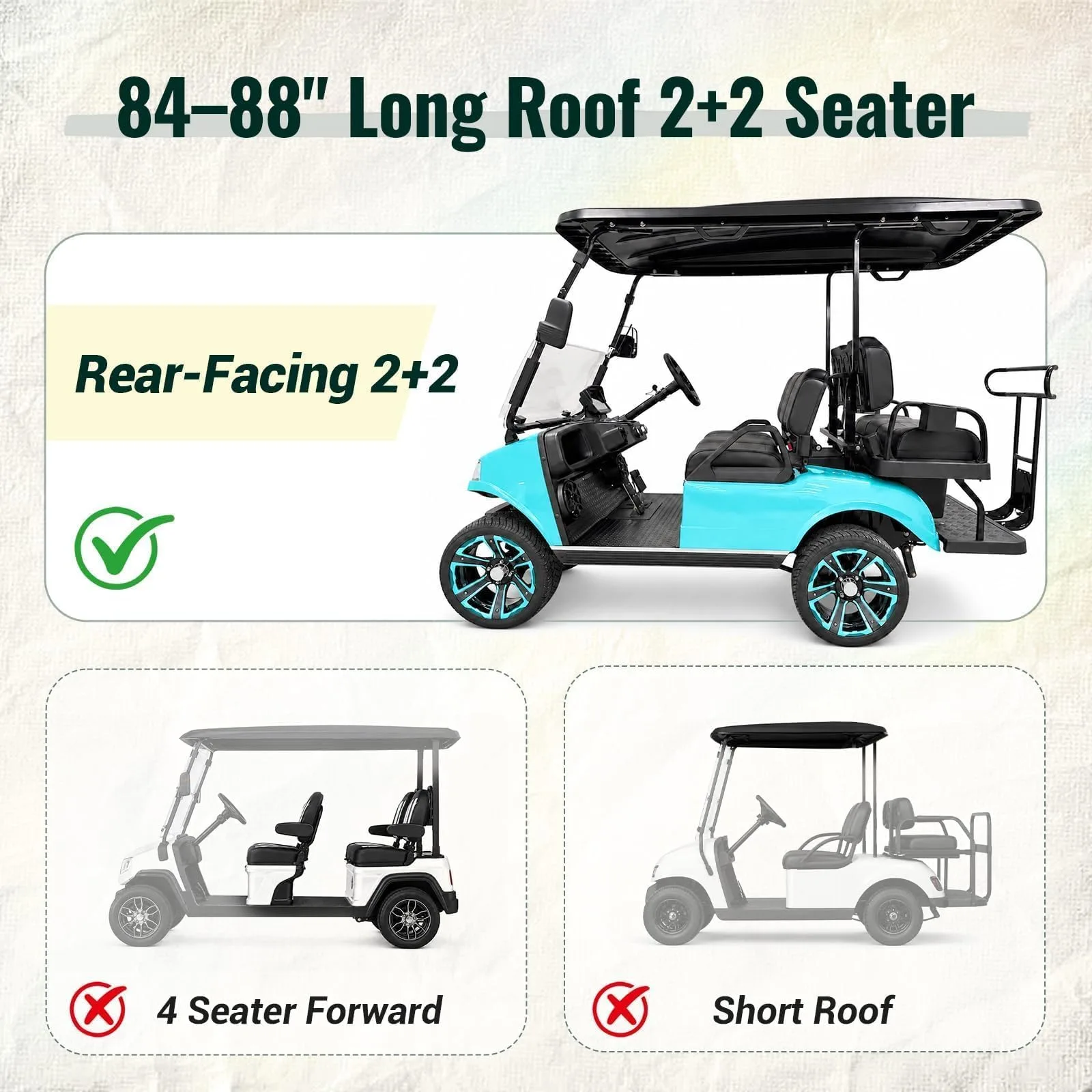 LUPPLE Golf Cart Enclosure for Evolution 2+2 Long Roof image 2