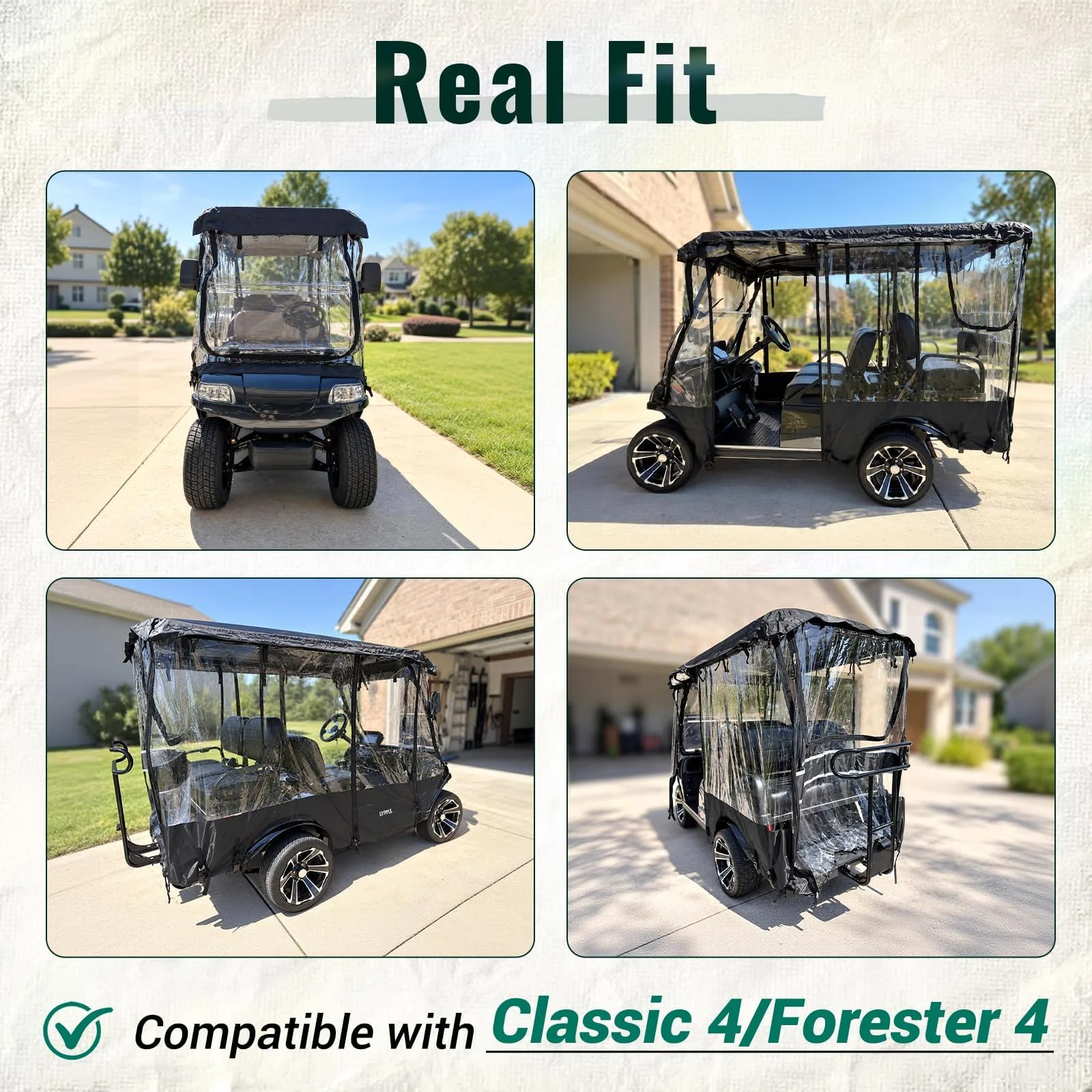 LUPPLE Golf Cart Enclosure for Evolution 2+2 Long Roof image 4