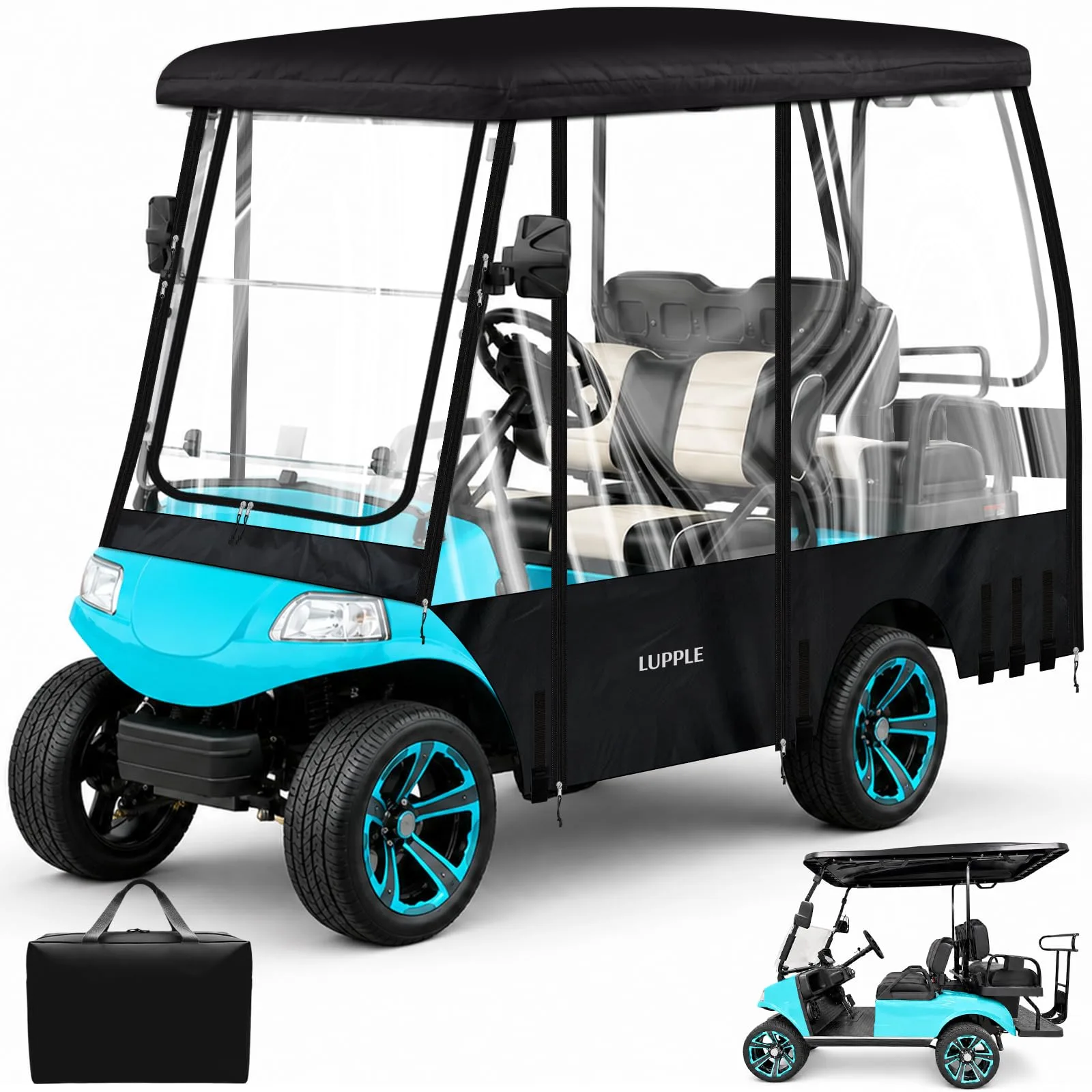 LUPPLE Golf Cart Enclosure for Evolution 2+2 Long Roof