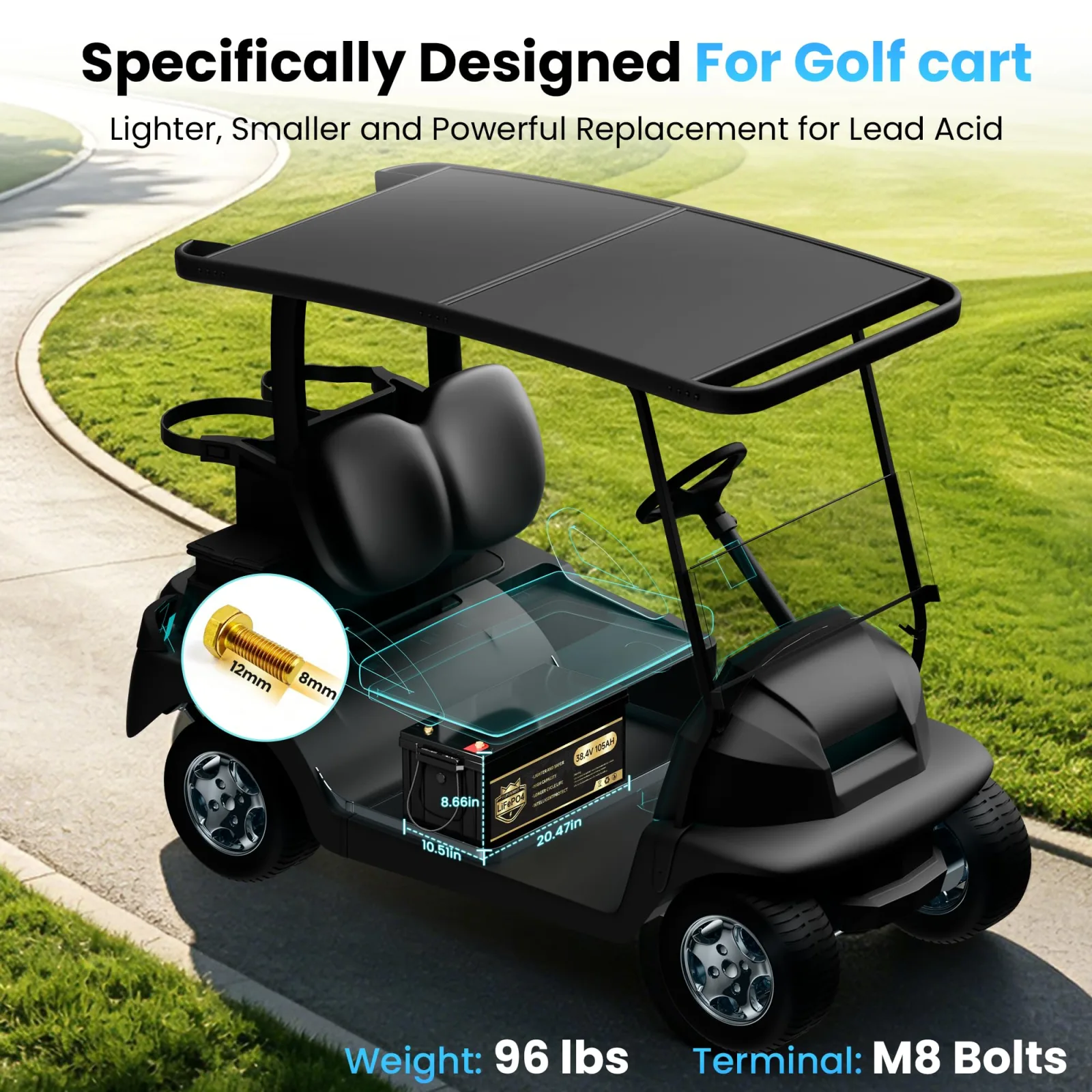 PUPVWMHB PUP-36V150AH 36V 150Ah Lithium Golf Cart Battery image 2