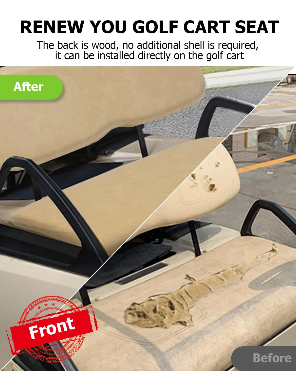 SCITOO Tan Front Seat Cushion for E-Z-GO RXV 2008+ image 4
