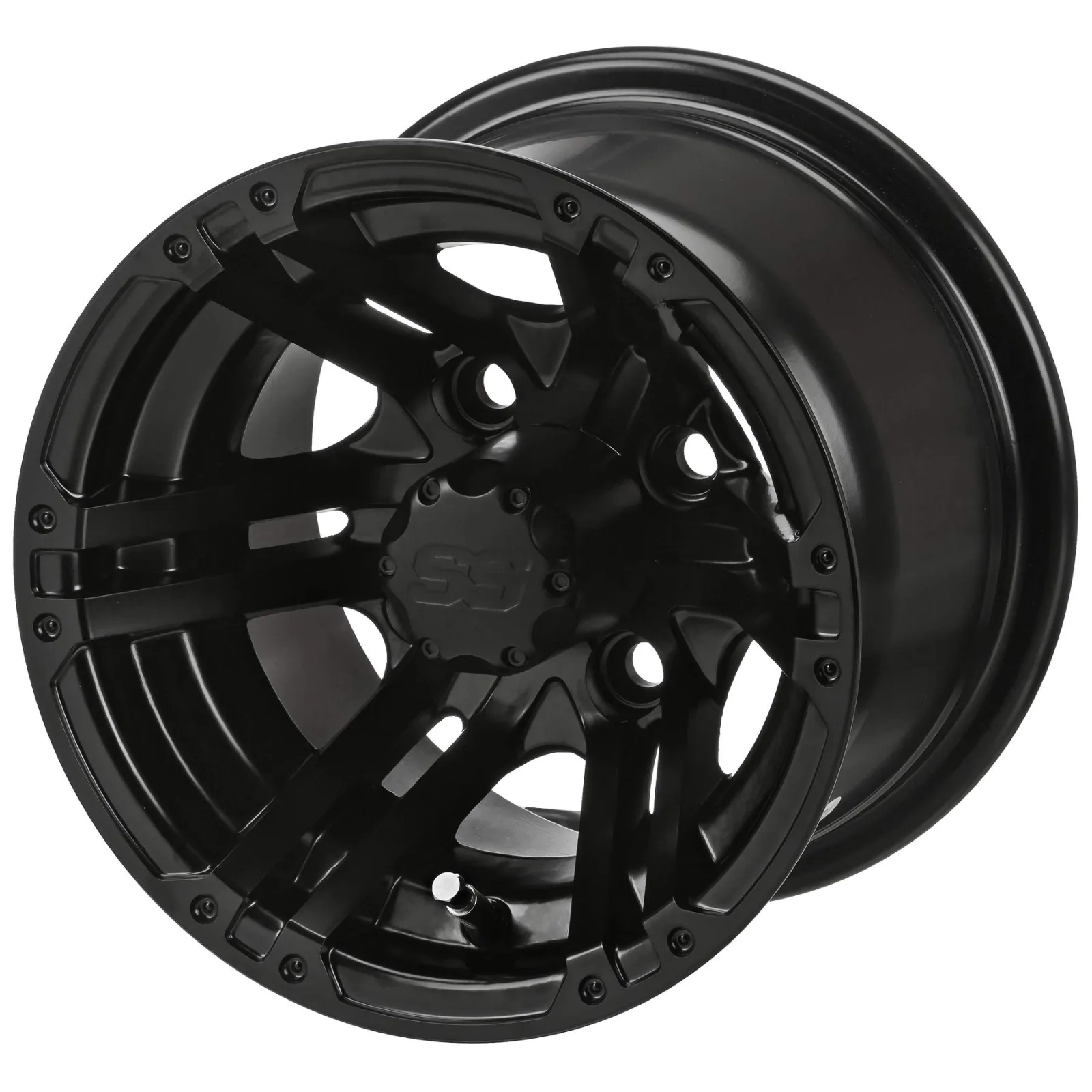 RM Cart Yukon 10in Matte Black Golf Cart Wheels, 10062/4