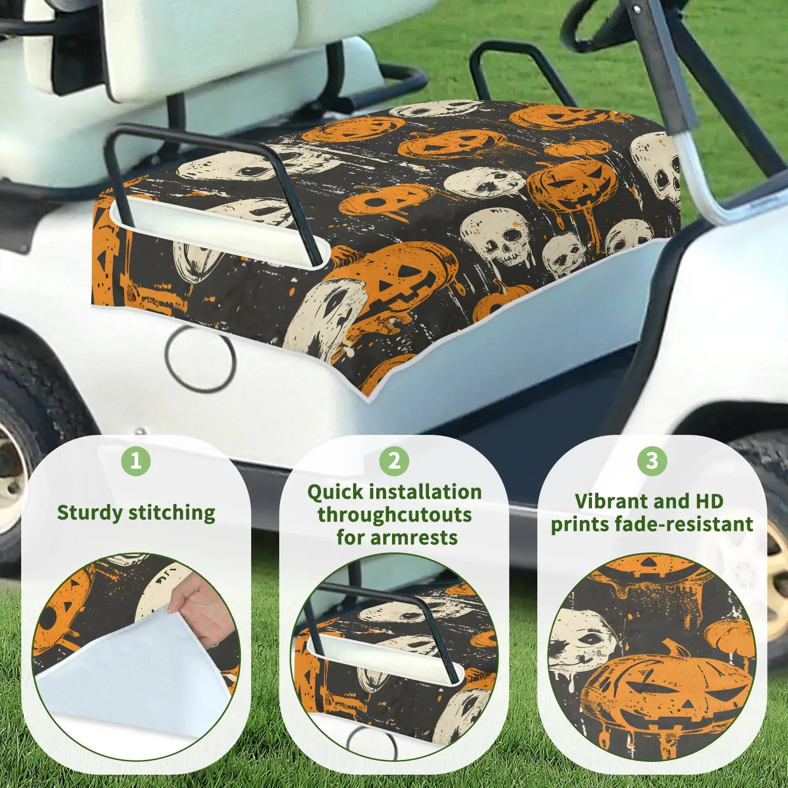 Tiveruda Golf Cart Seat Cover for Double Seats image 3