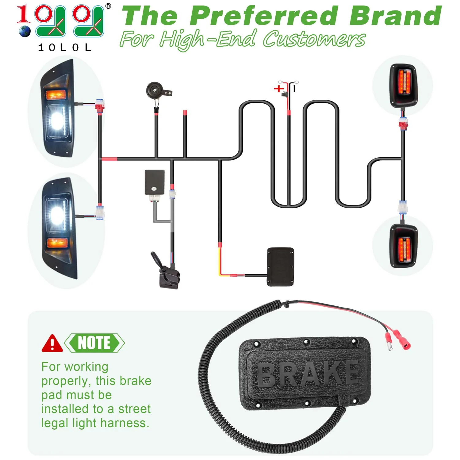 10L0L Golf Cart Brake Light Switch Pad image 2