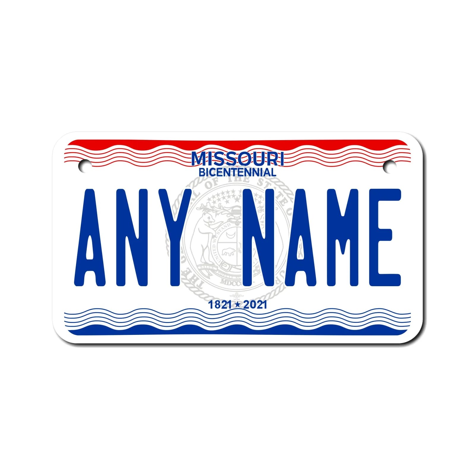 Teamlogo Personalized Missouri Aluminum License Plate 4x7 (KLP-MISSOURI-3-4x7)