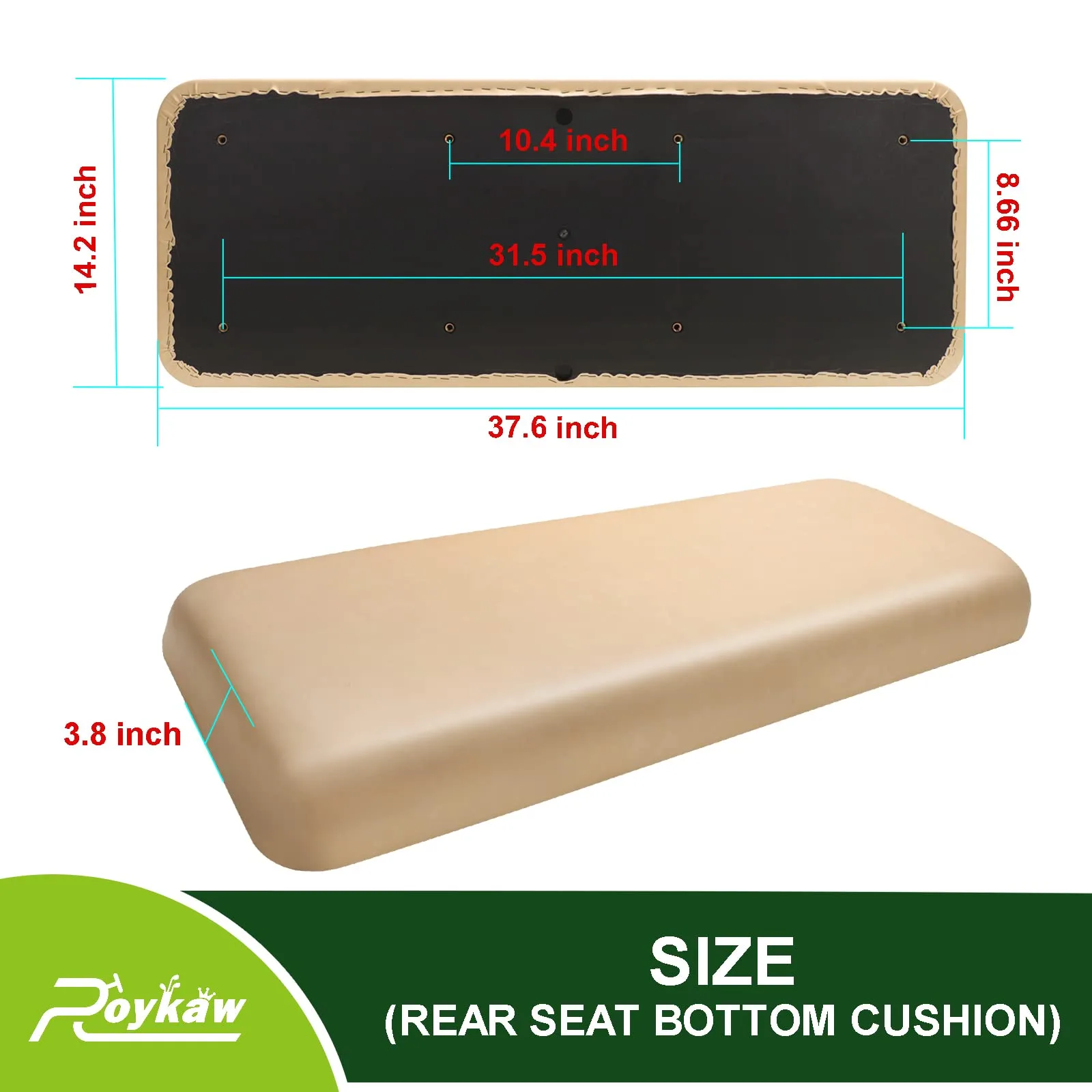 Roykaw E-Z-GO TXT/Medalist Seat Replacement Cushions image 3
