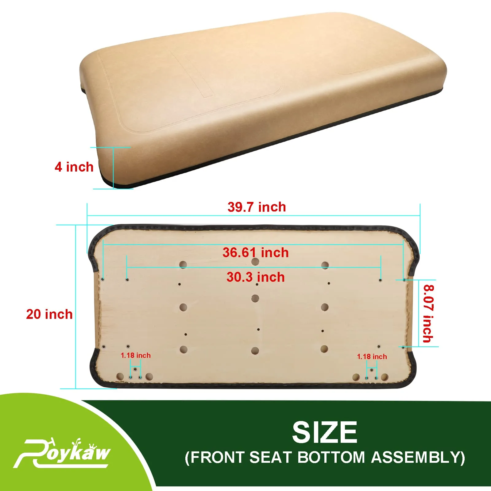 Roykaw E-Z-GO TXT/Medalist Seat Replacement Cushions image 4