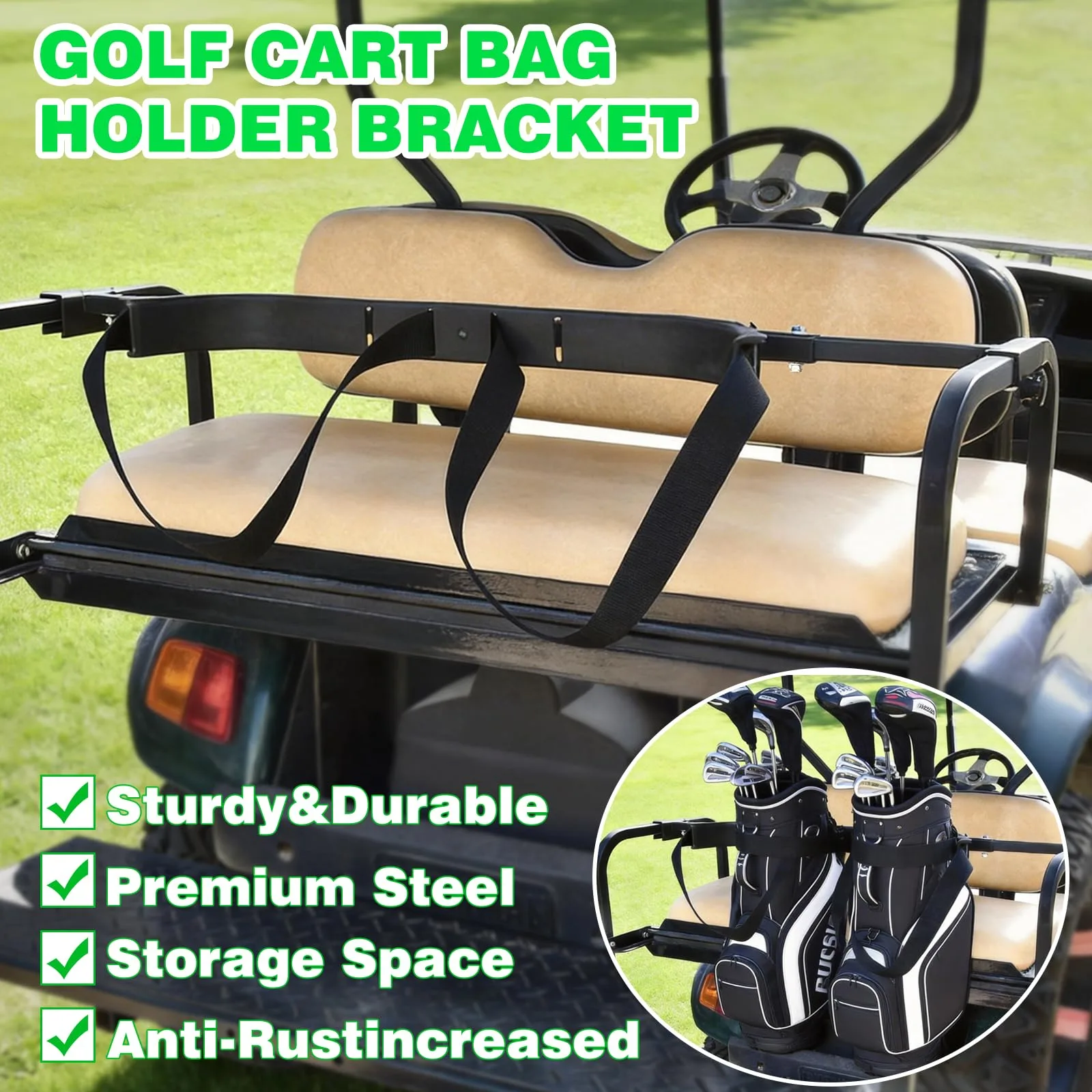 Shu-Ran Adjustable Golf Cart Rear Seat Bag Holder image 2