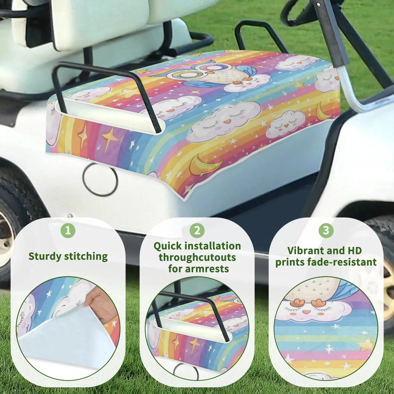 Tiveruda Golf Cart Seat Cover for Double Seats 51 x 31 in image 3