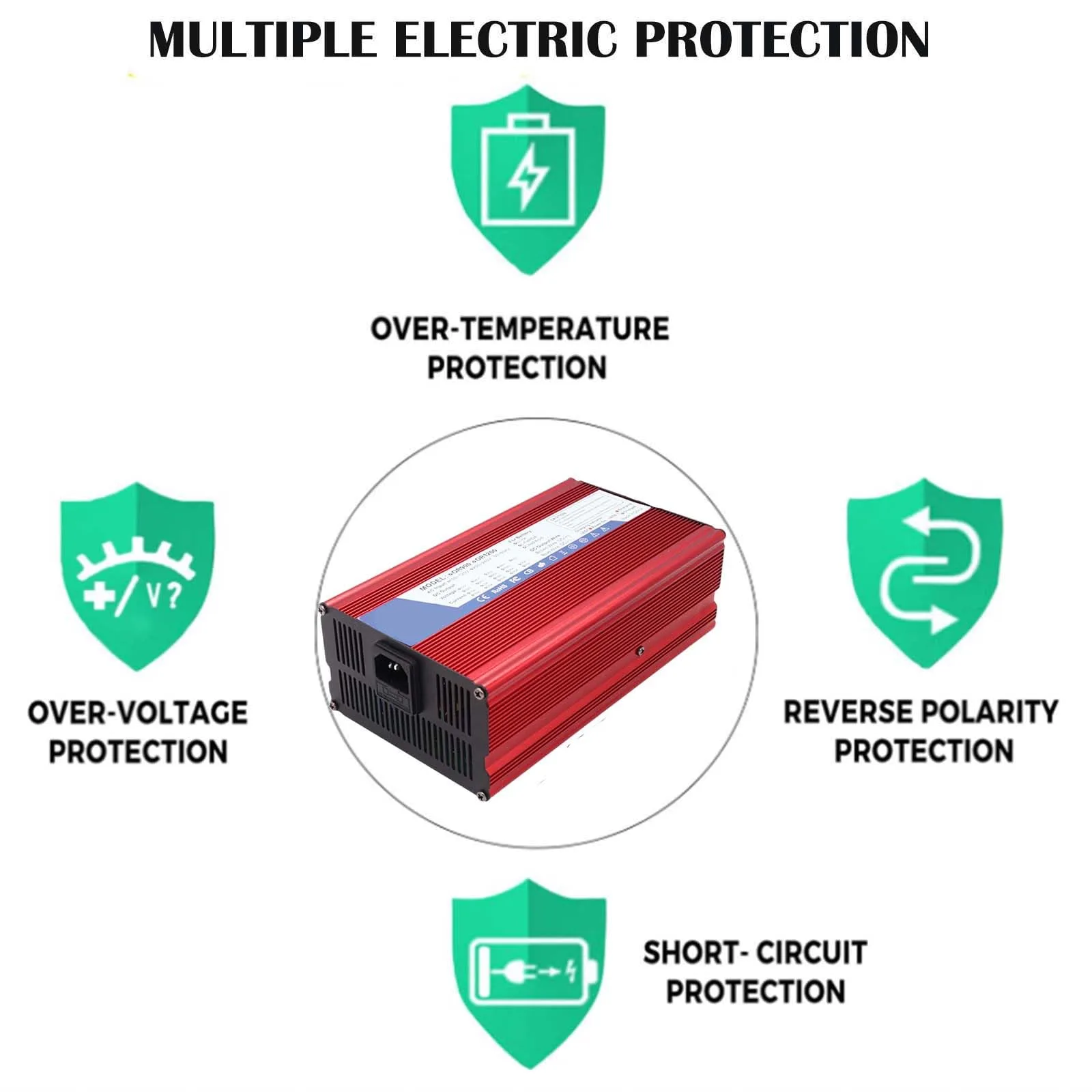 SFKLYU 48V 15A Golf Cart Battery Charger with Crowfoot Plug - 65846443 image 4