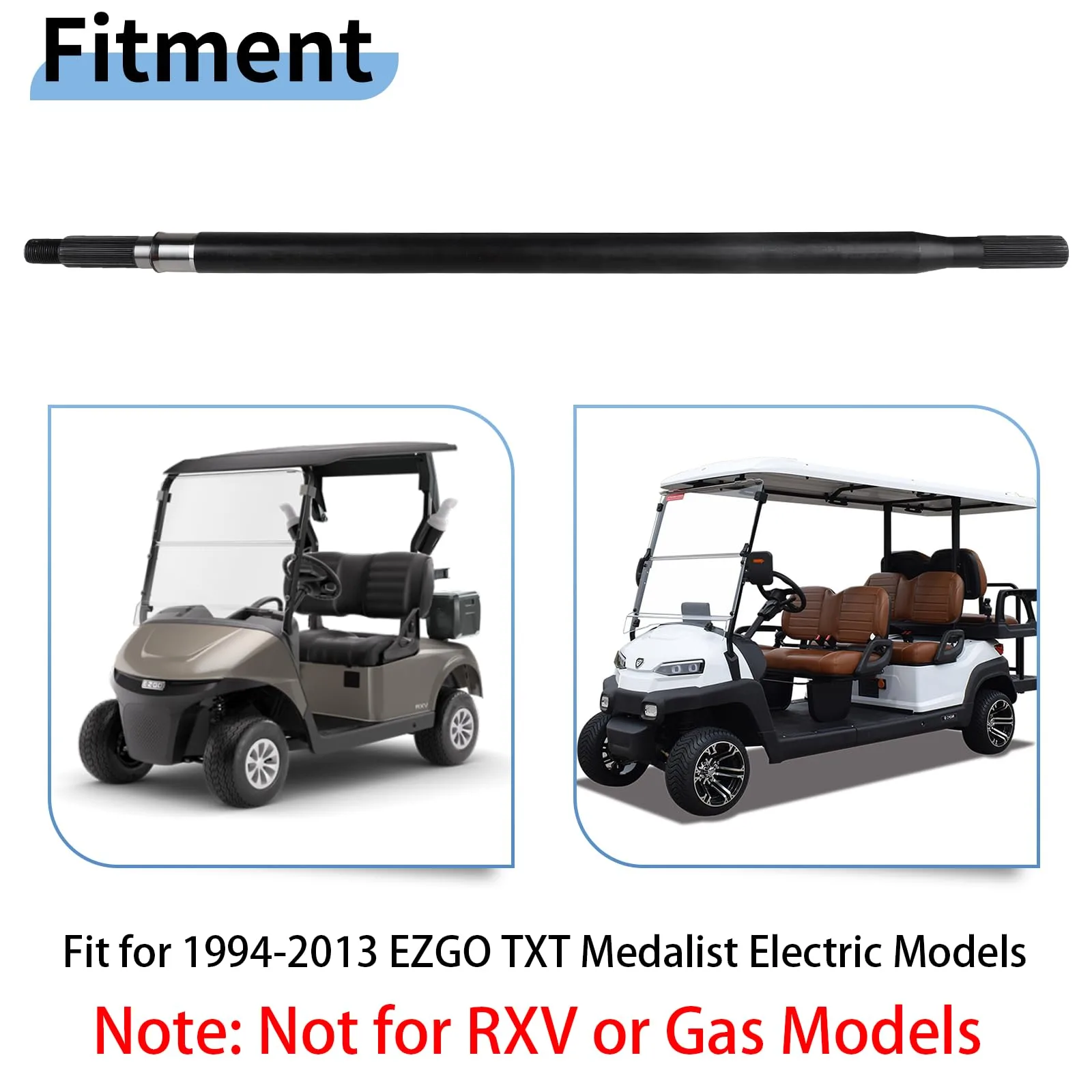 EvTok 20377-G11 Rear Axle Shaft Kit for E-Z-GO TXT image 3