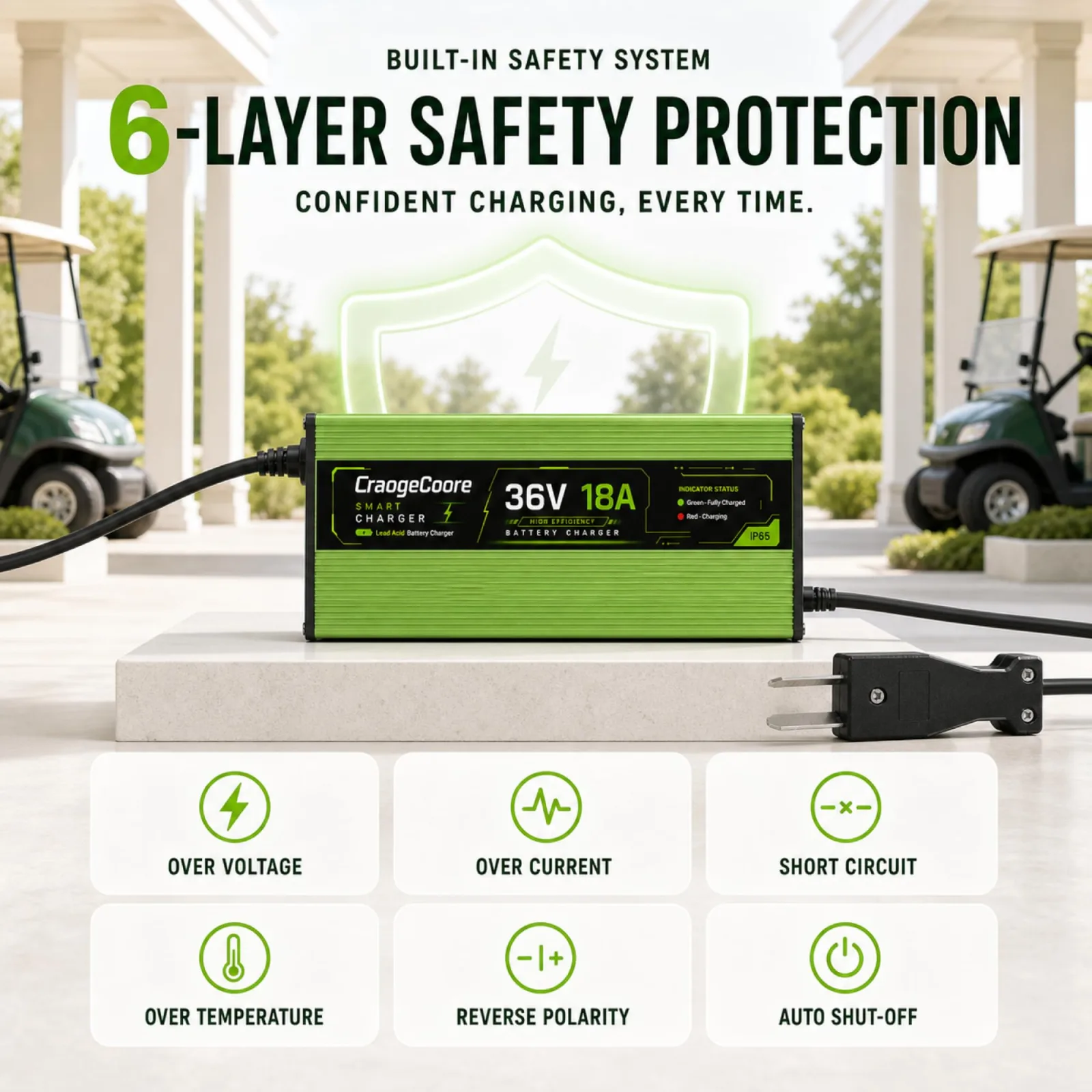 CraogeCoore 36V 18A Charger for E-Z-GO TXT and Yamaha image 4