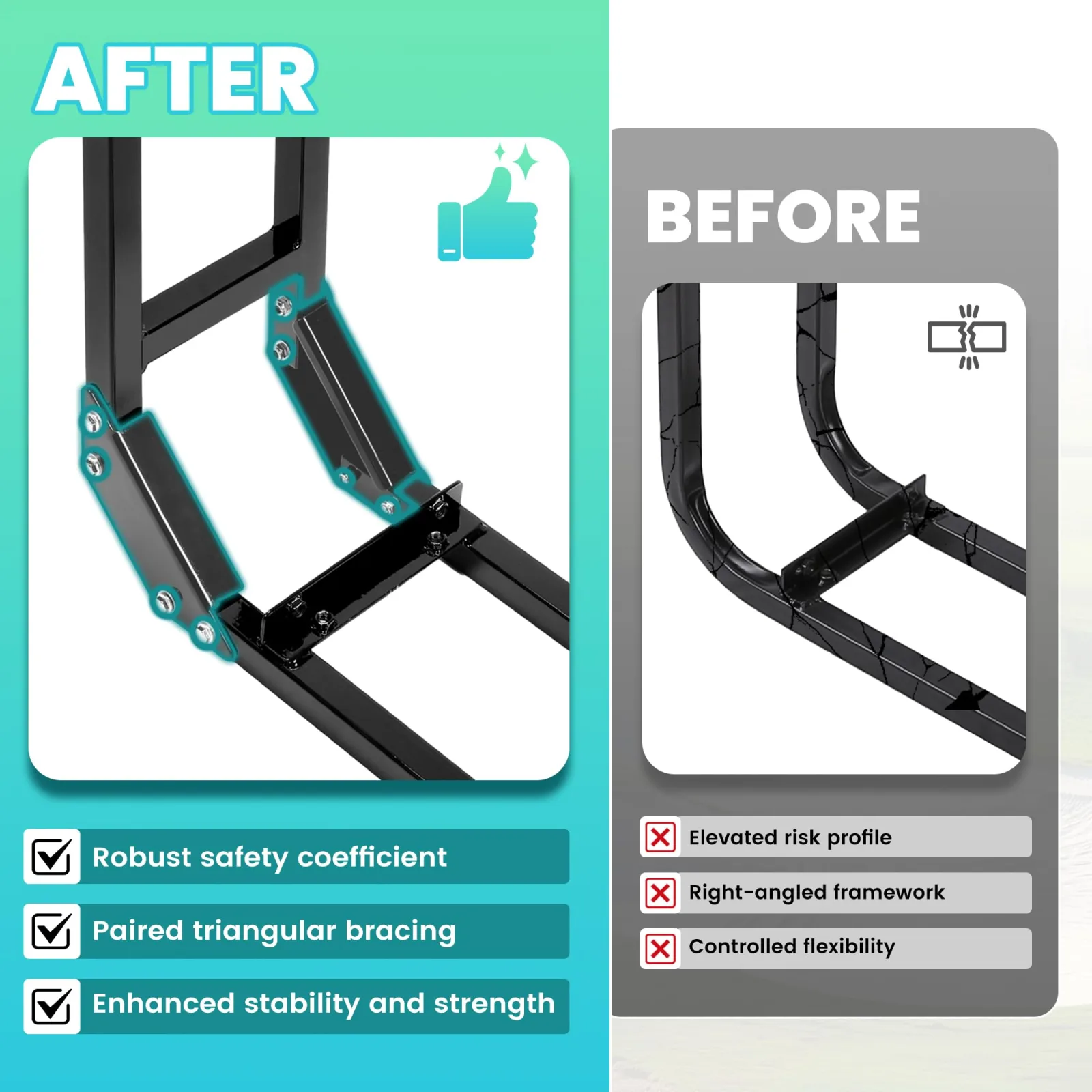 ECOTRIC Golf Cart Rear Seat Safety Grab Bar VC-LYOM-032-1 image 3