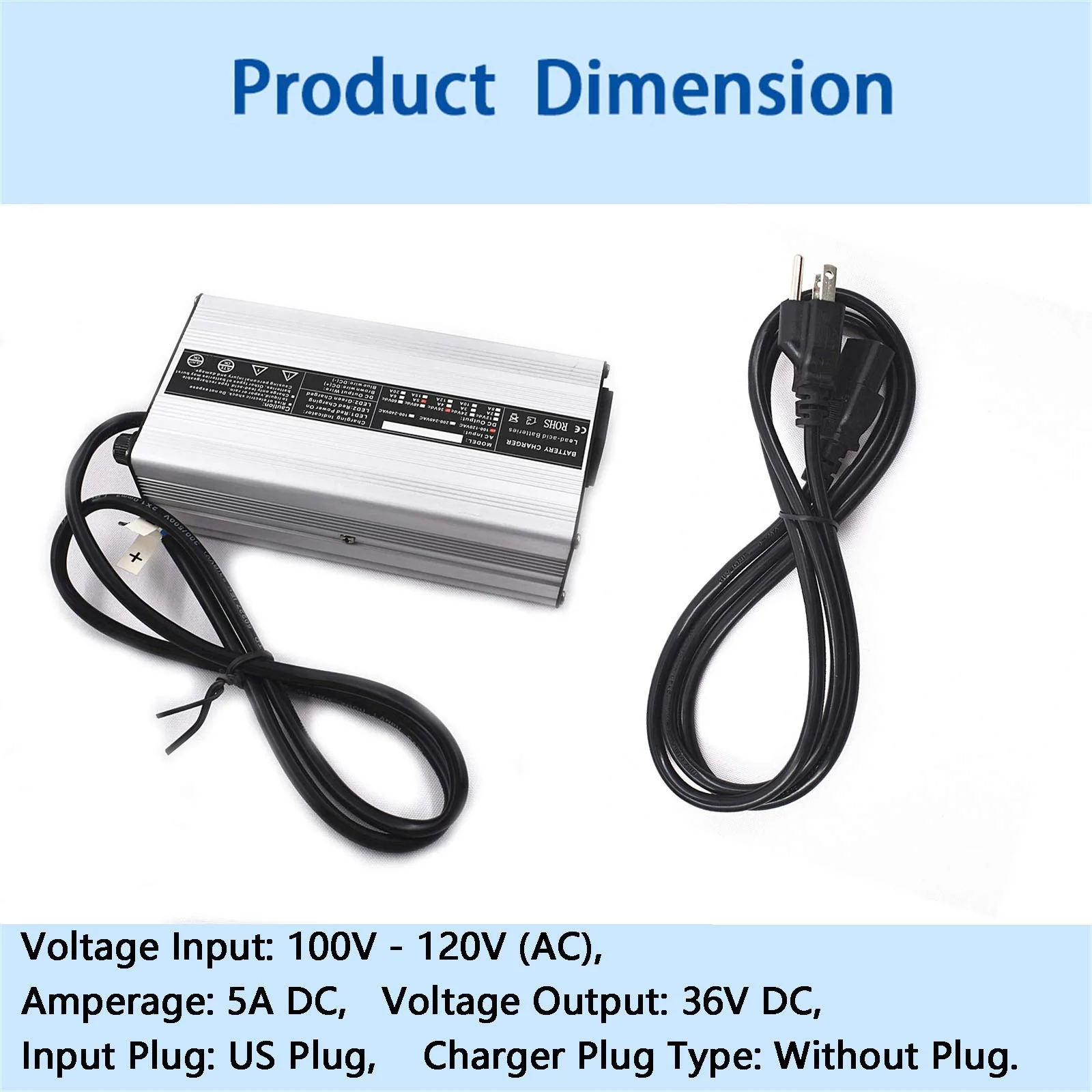Autoparts 36V 5A Golf Cart Charger — 100–120V AC Input image 3