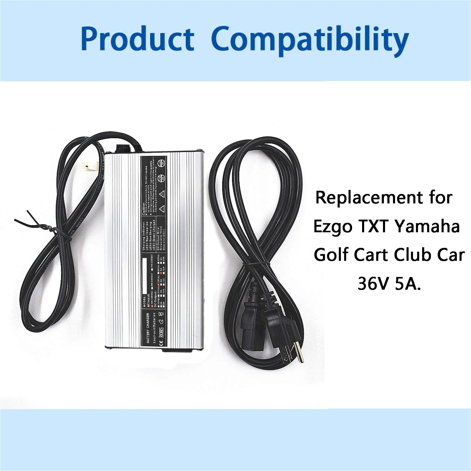 Autoparts 36V 5A Golf Cart Charger — 100–120V AC Input image 4