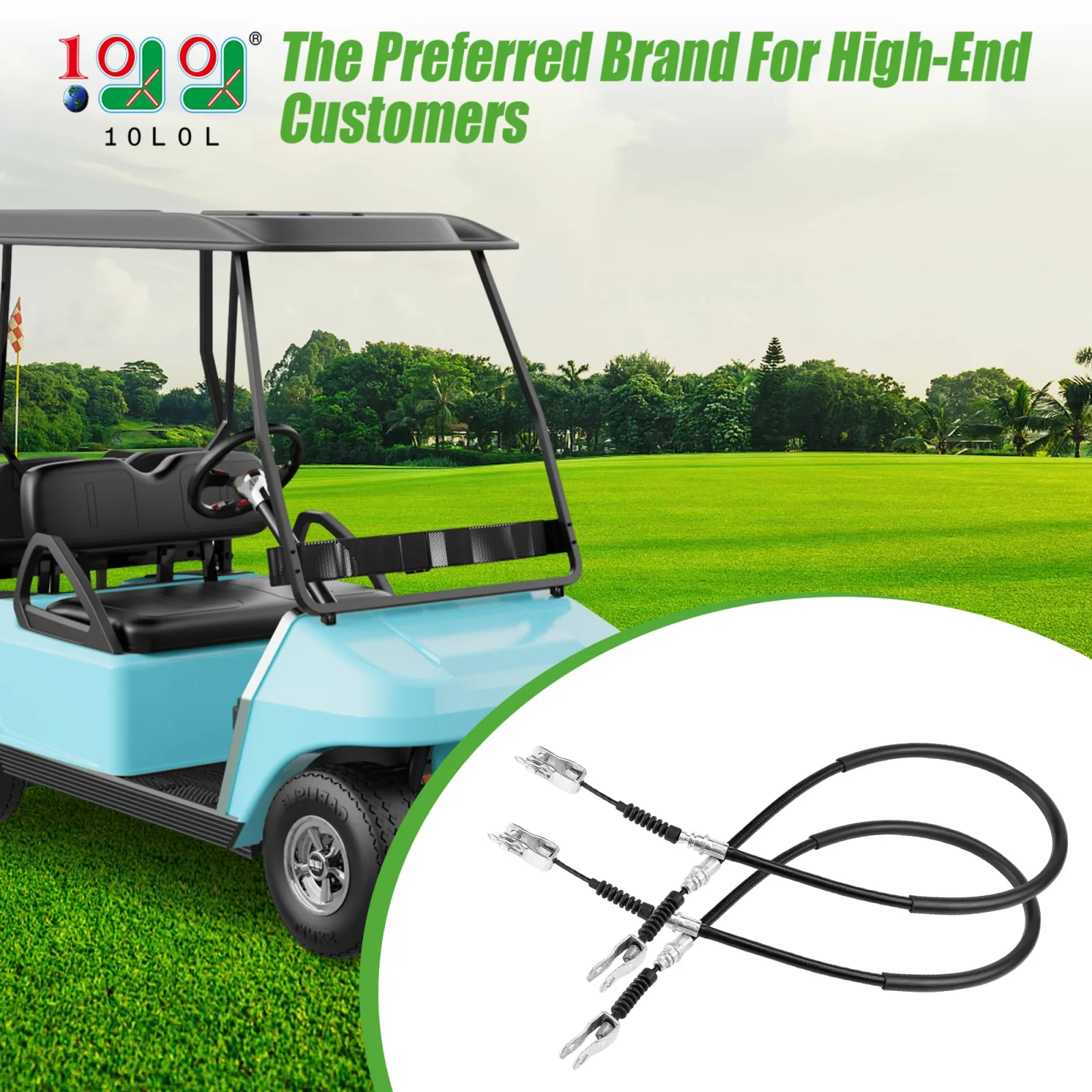 10L0L Brake Cable Set for Club Car DS 1981-1999 image 2