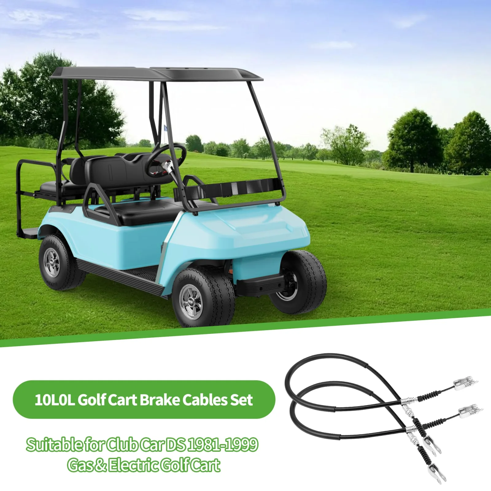 10L0L Brake Cable Set for Club Car DS 1981-1999 image 3