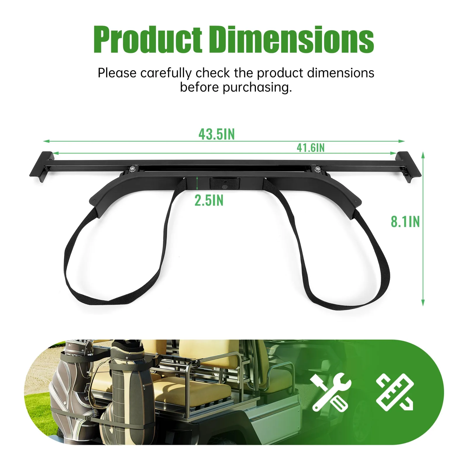 KUAFU Golf Cart Bag Holder Bracket GO-1052 image 4