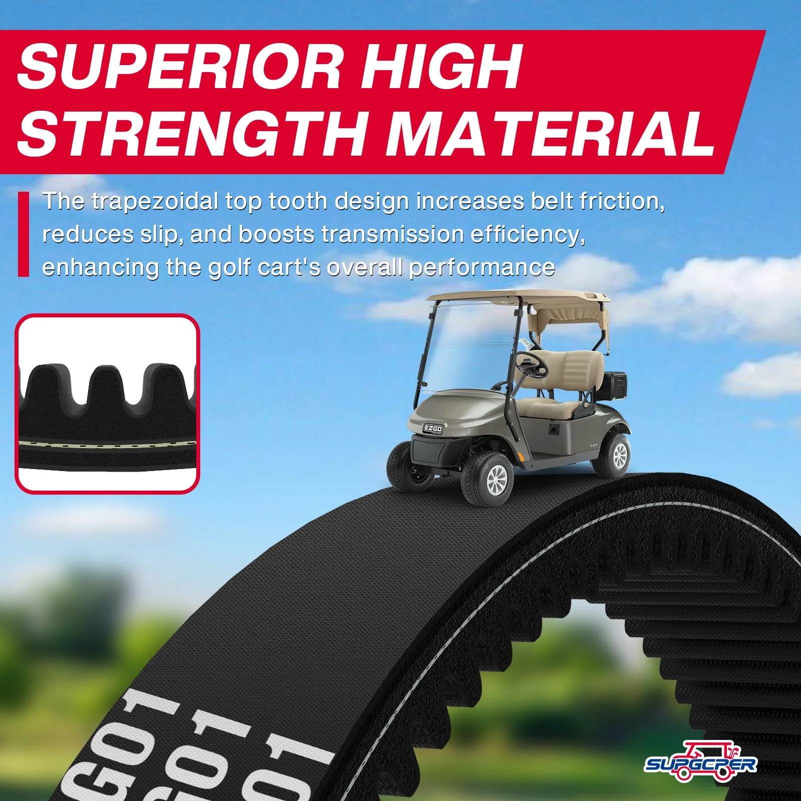 SUPGCPER E-Z-GO TXT Drive and Starter Belt Kit image 4