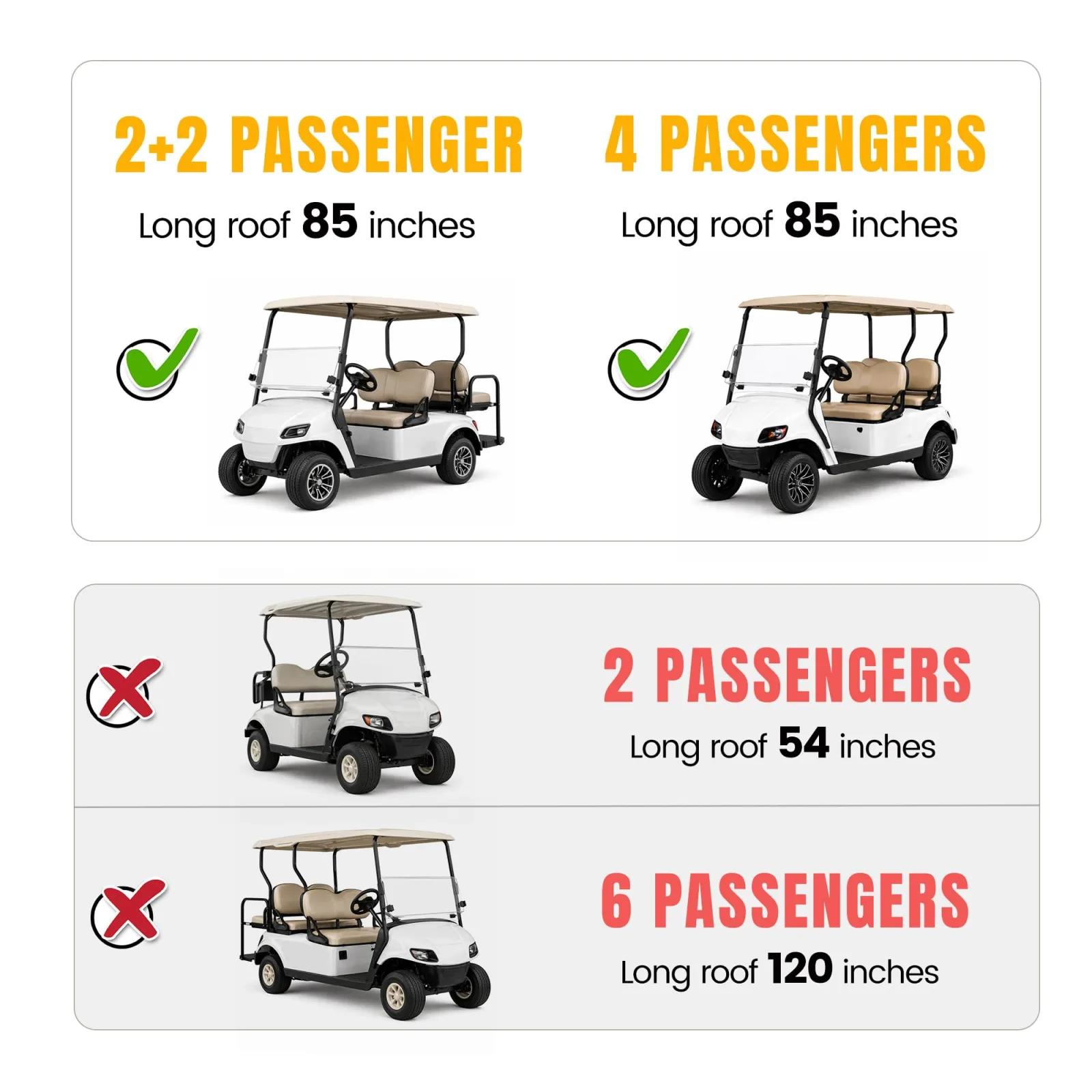 KUAFU GO-2624 Universal Golf Cart Sun Top image 2