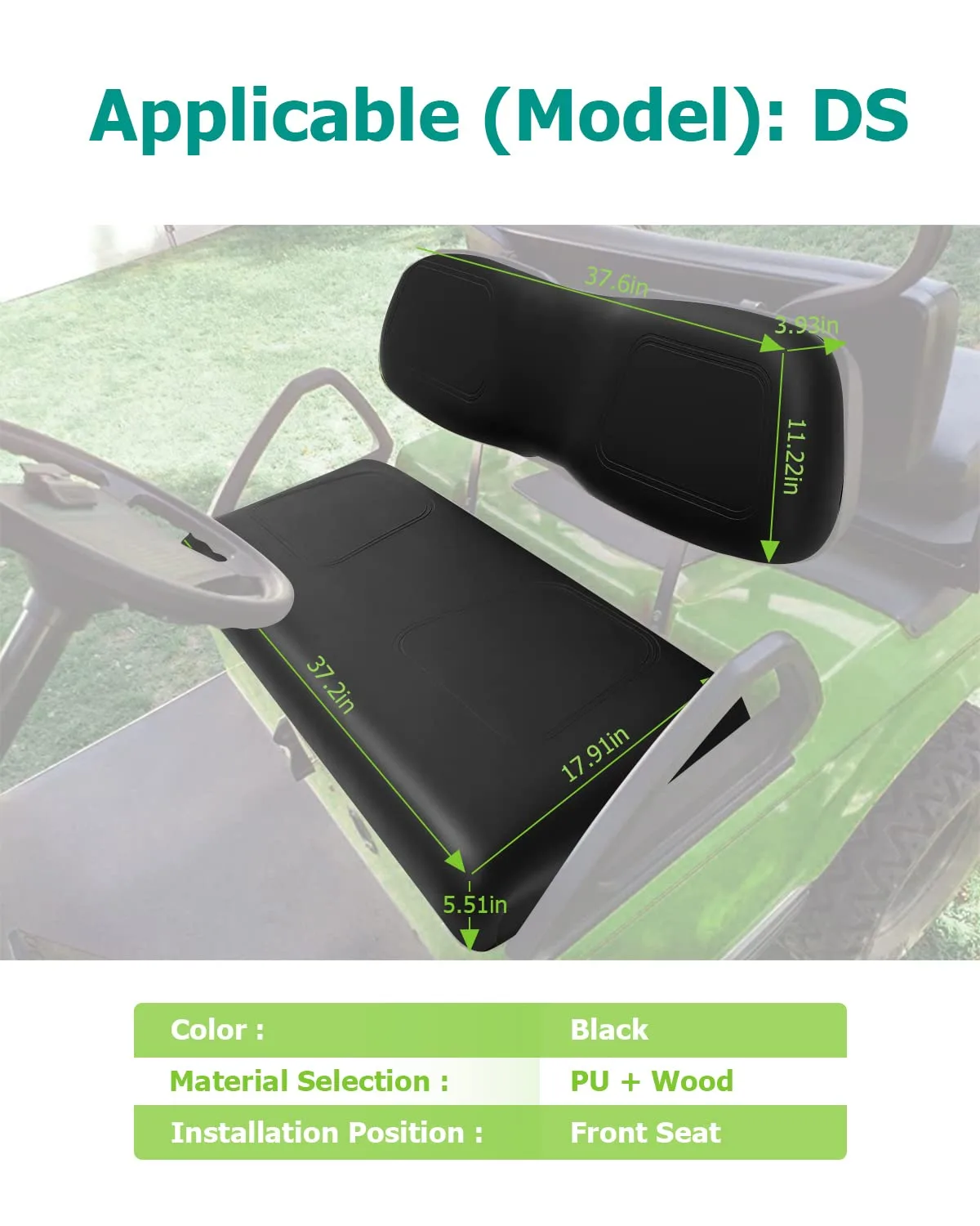 ILVGOLF Front Seat Cushions for Club Car DS image 2