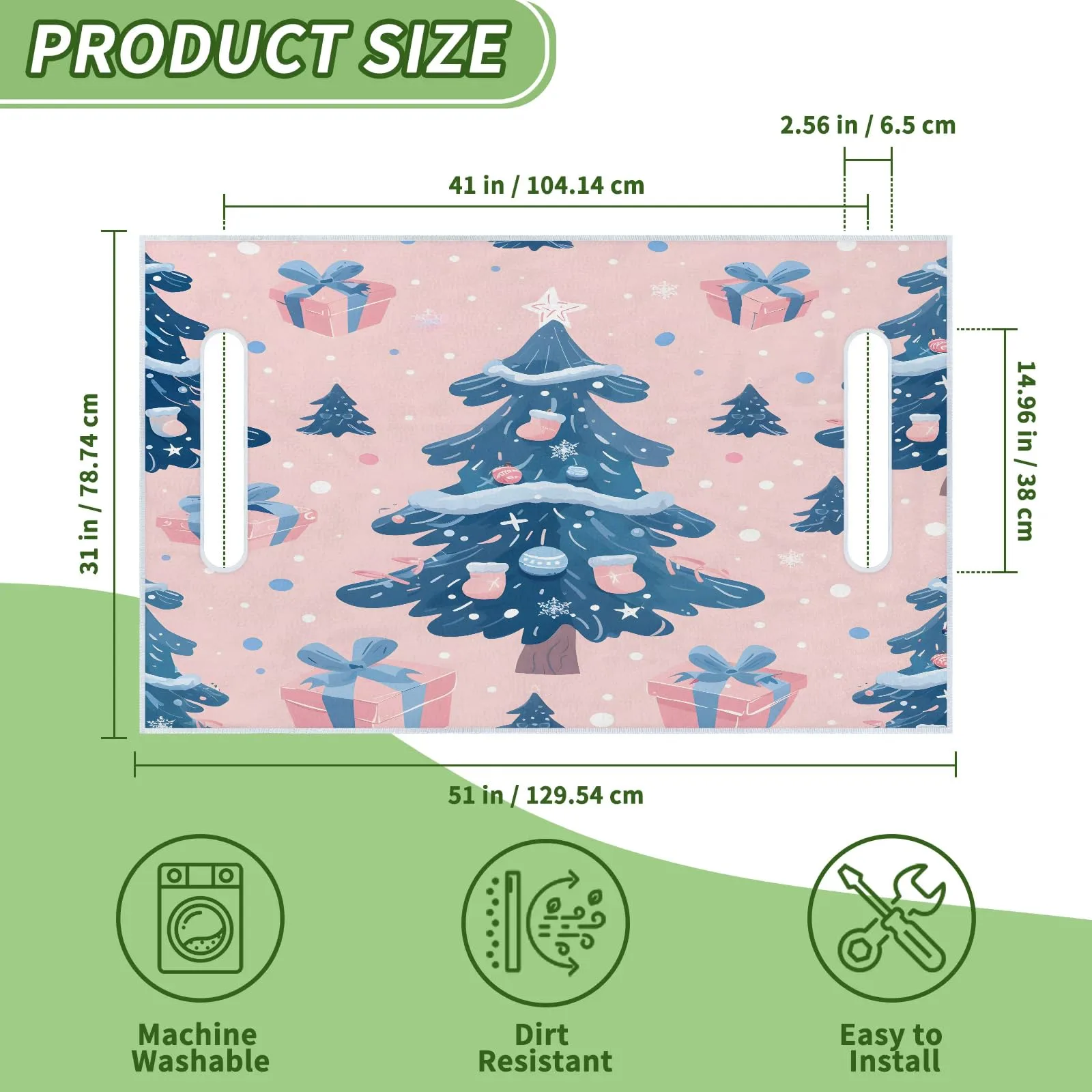 Tiveruda Christmas Tree Golf Cart Seat Cover 51 x 31 in image 2